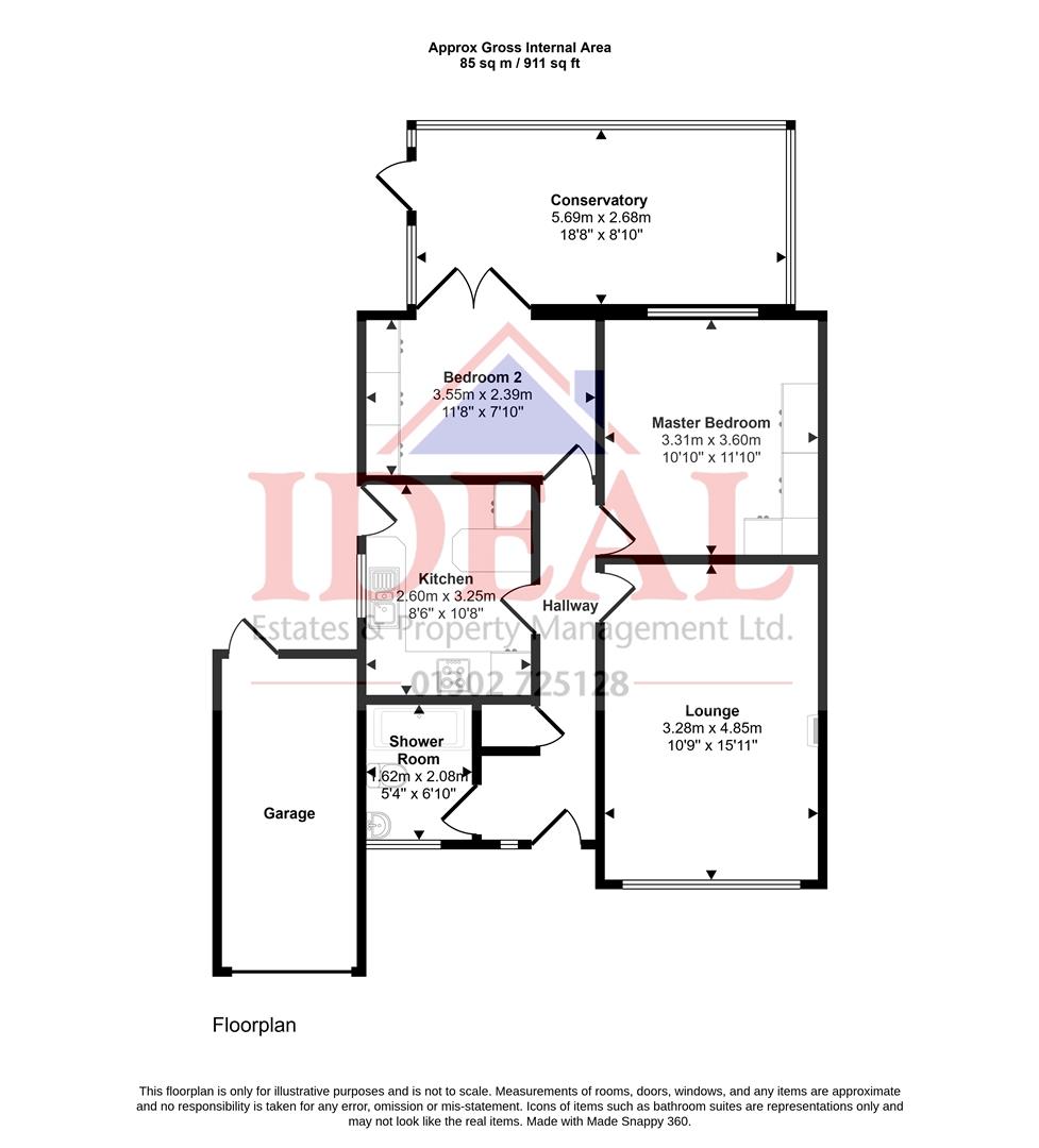 44, Leyburn Road, Skellow, Doncaster floorplan