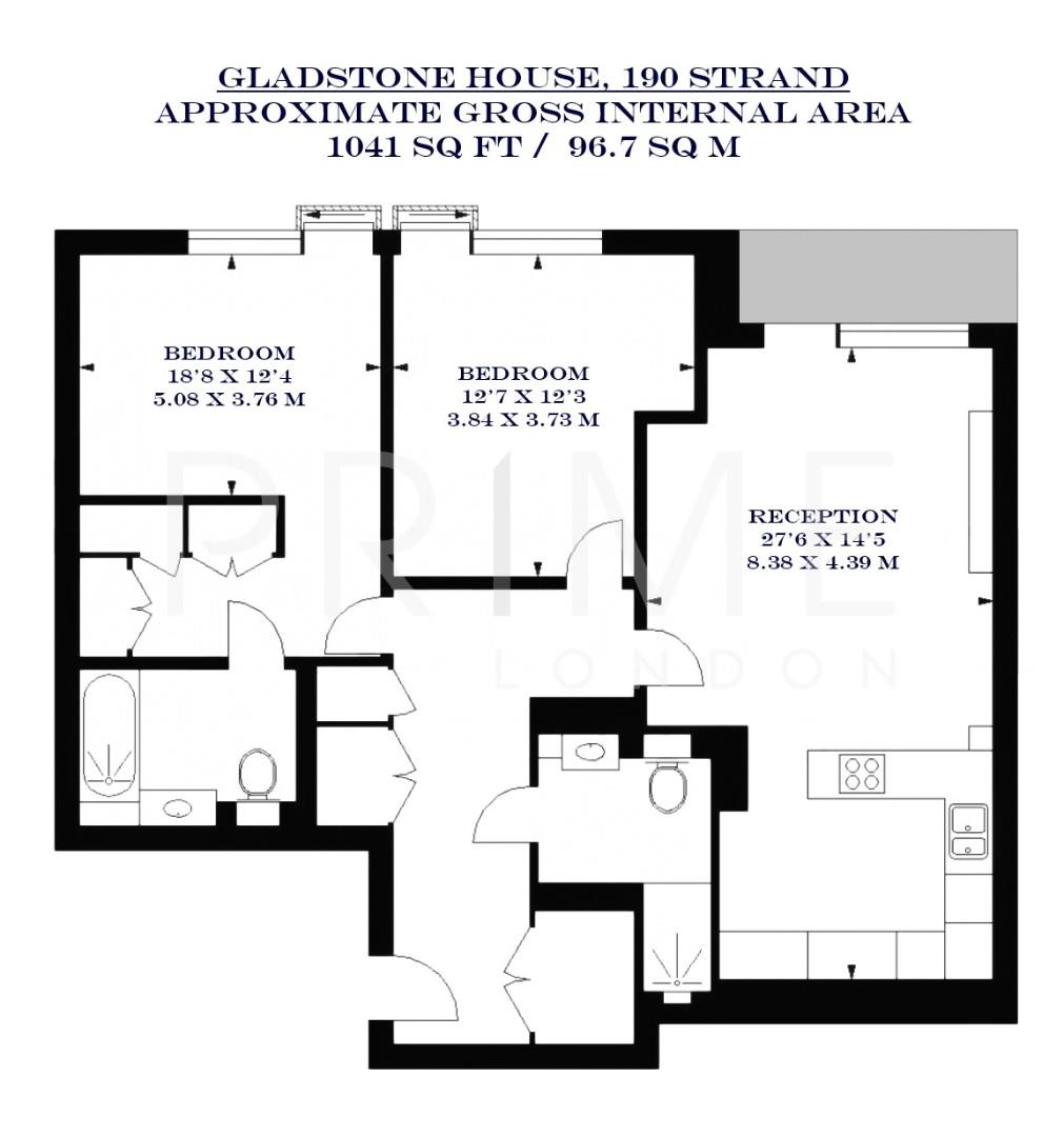 78, Gladstone House, 190 Strand floorplan