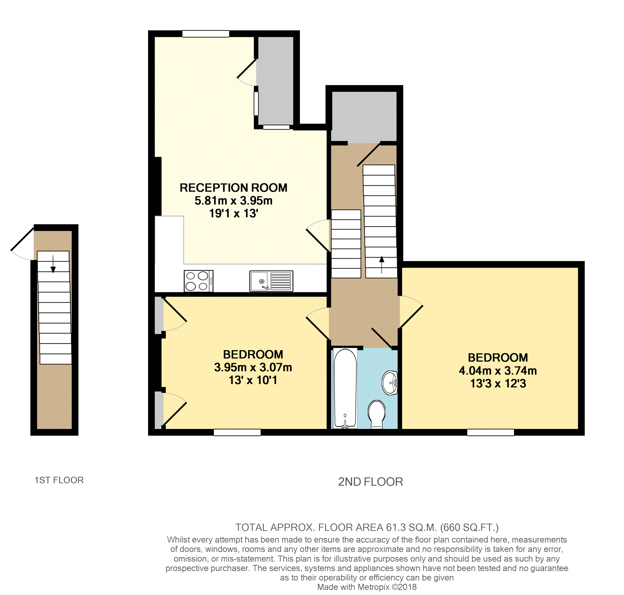 2 Bedrooms Flat to rent in 14 Cautley Avenue, Clapham SW4