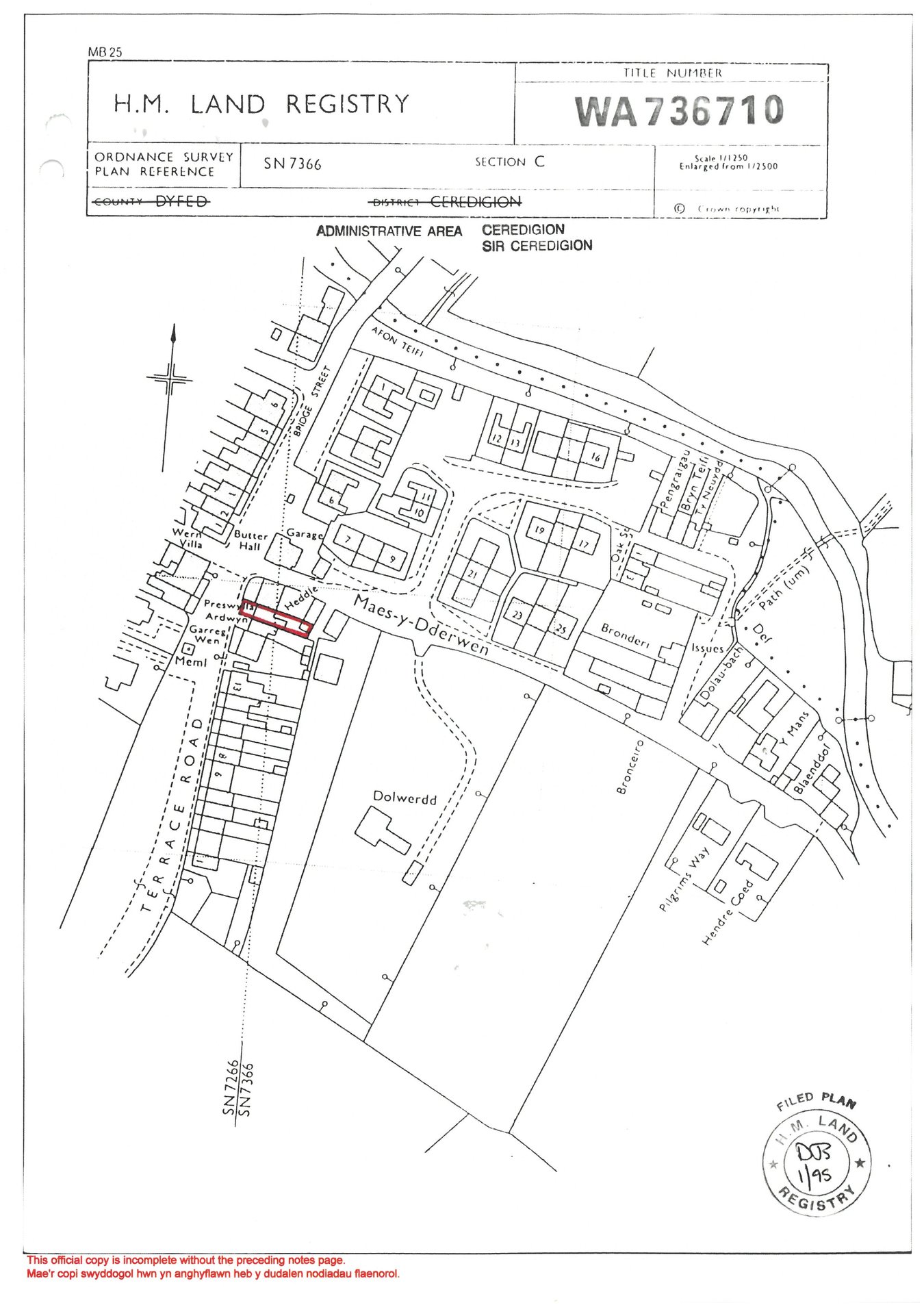 Preswylfa, Terrace Road,, Pontrhydfendigaid, Ystrad Meurig floorplan