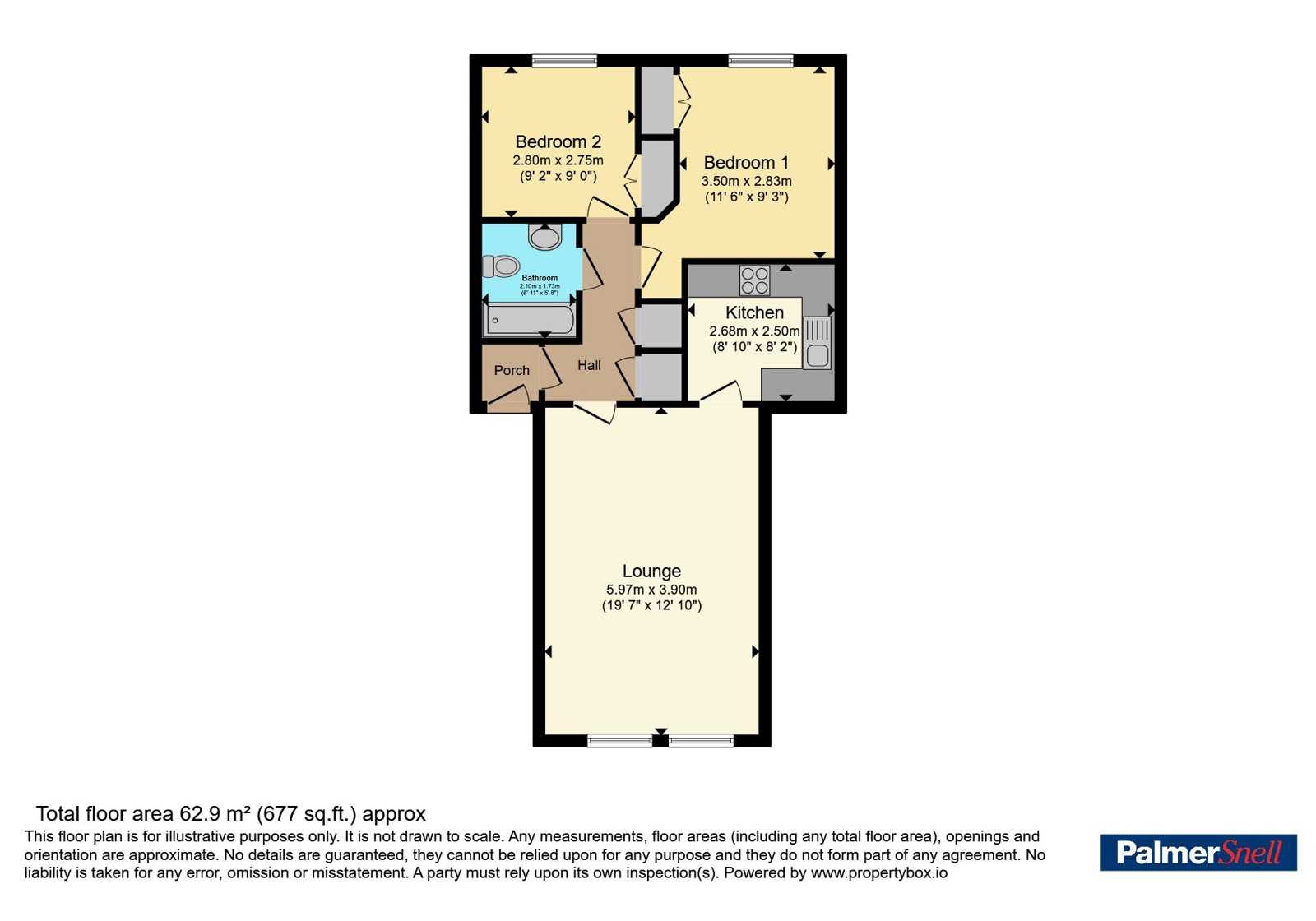 Flat 9 Bay View Mews, 14A, West Cliff Road, Bournemouth floorplan