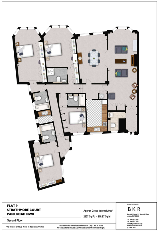 Flat 9, Strathmore Court, 143, Park Road, London floorplan