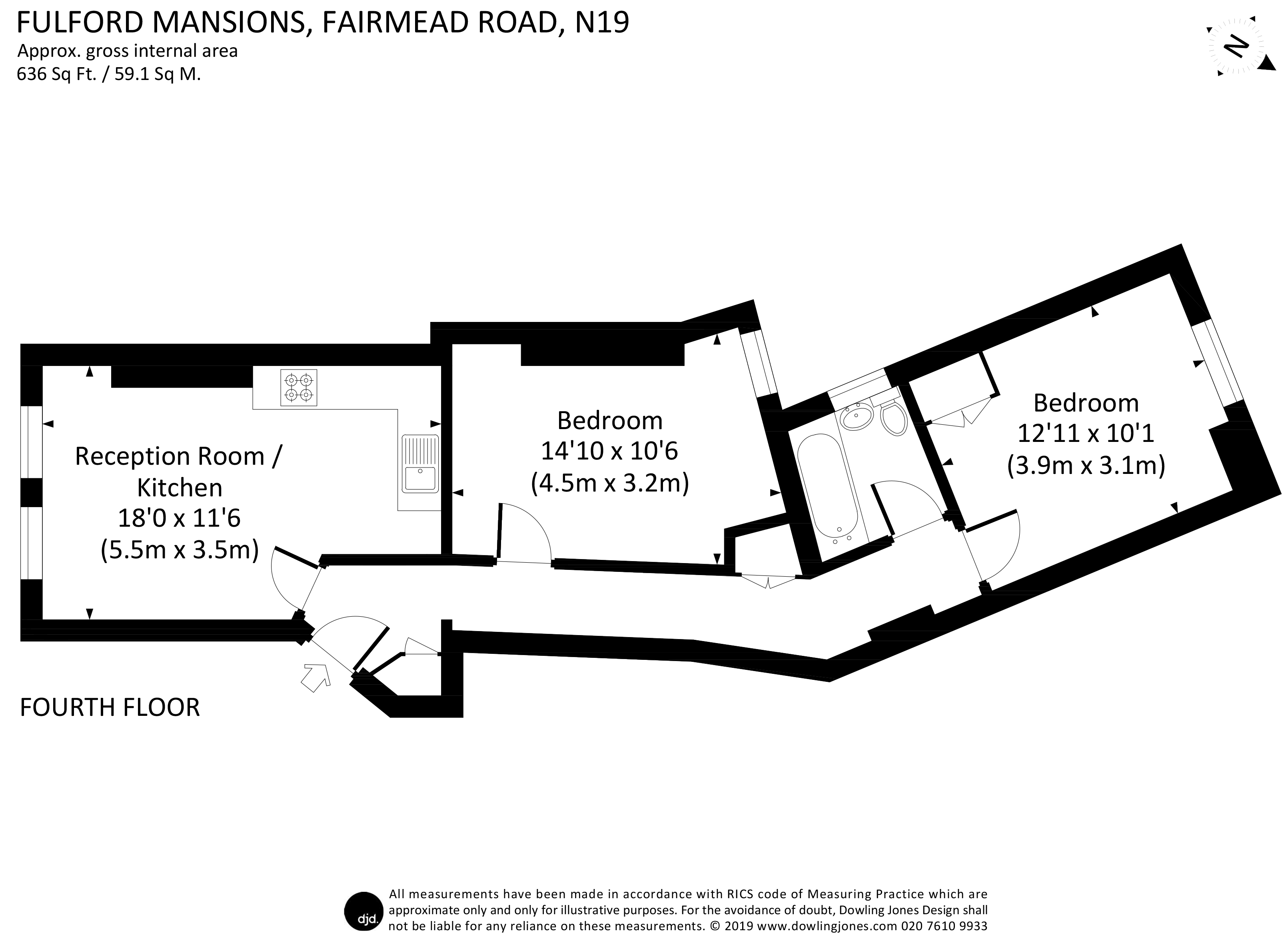 2 Bedrooms Flat to rent in Fairmead Road, London N19