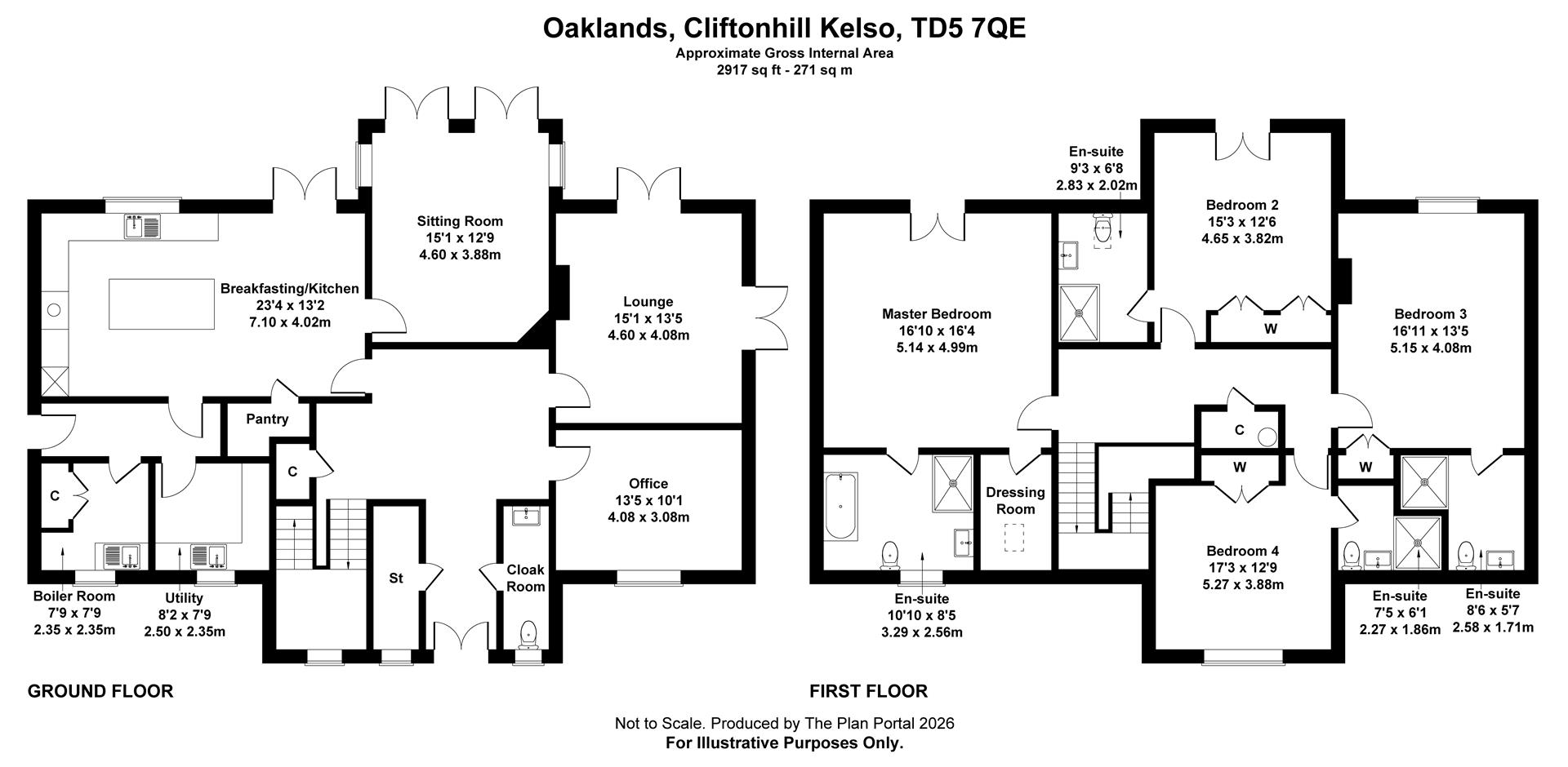 Oaklands, Cliftonhill, Kelso floorplan