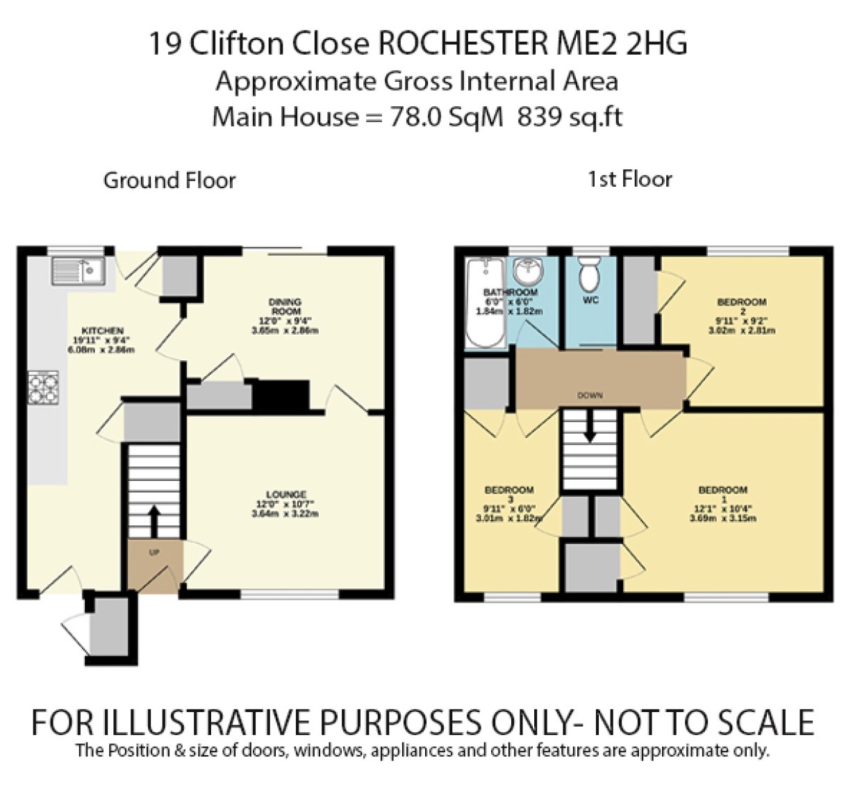 19 Clifton Close, Rochester, Kent floorplan