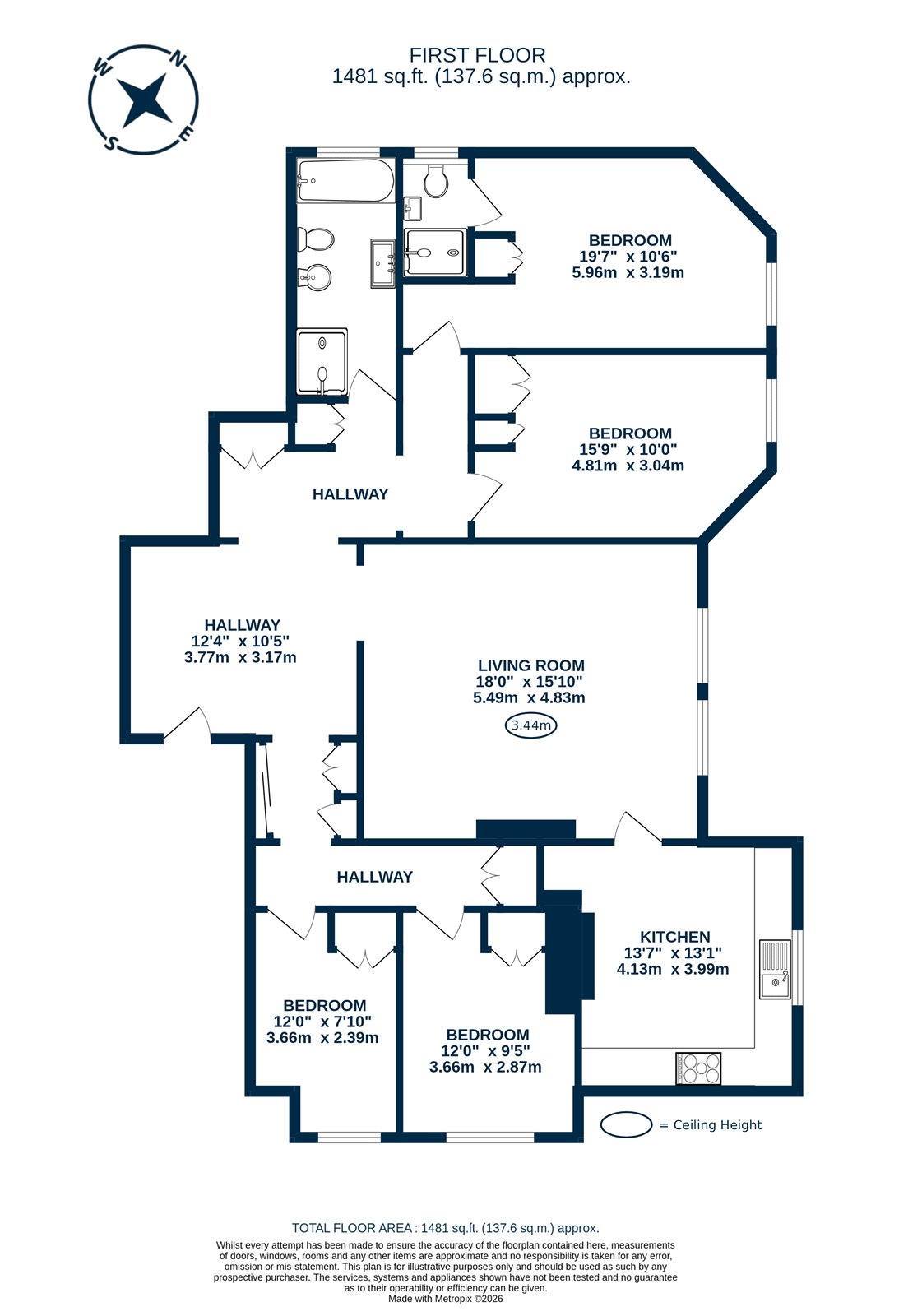 Flat 5, 260, Finchley Road, London floorplan