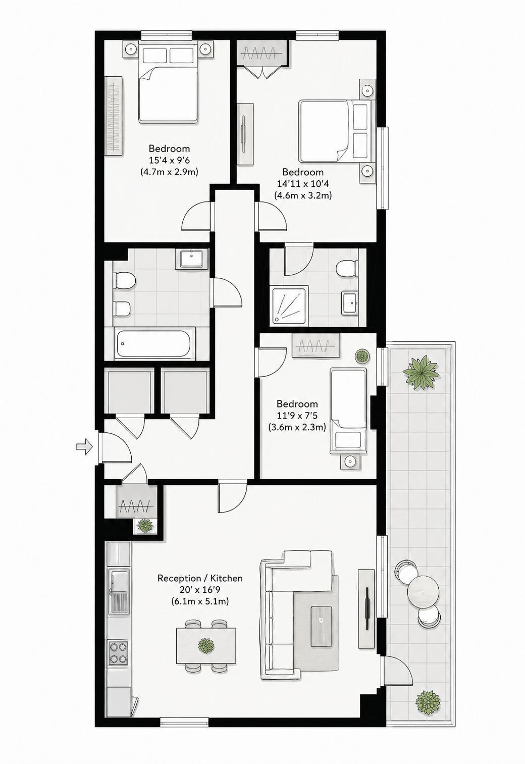 St. Josephs Street, London floorplan