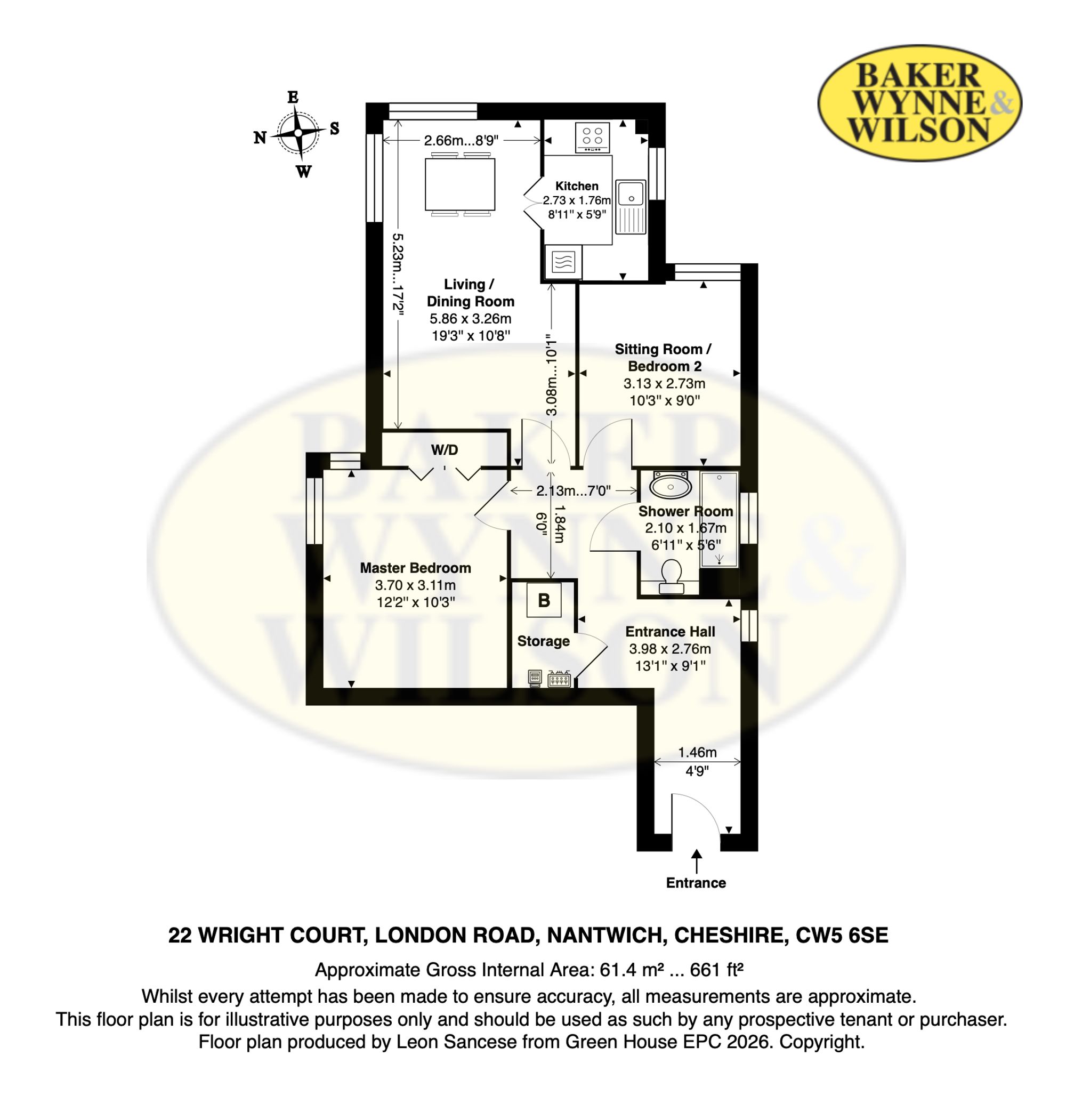 22 Wright Court London Road, Nantwich floorplan