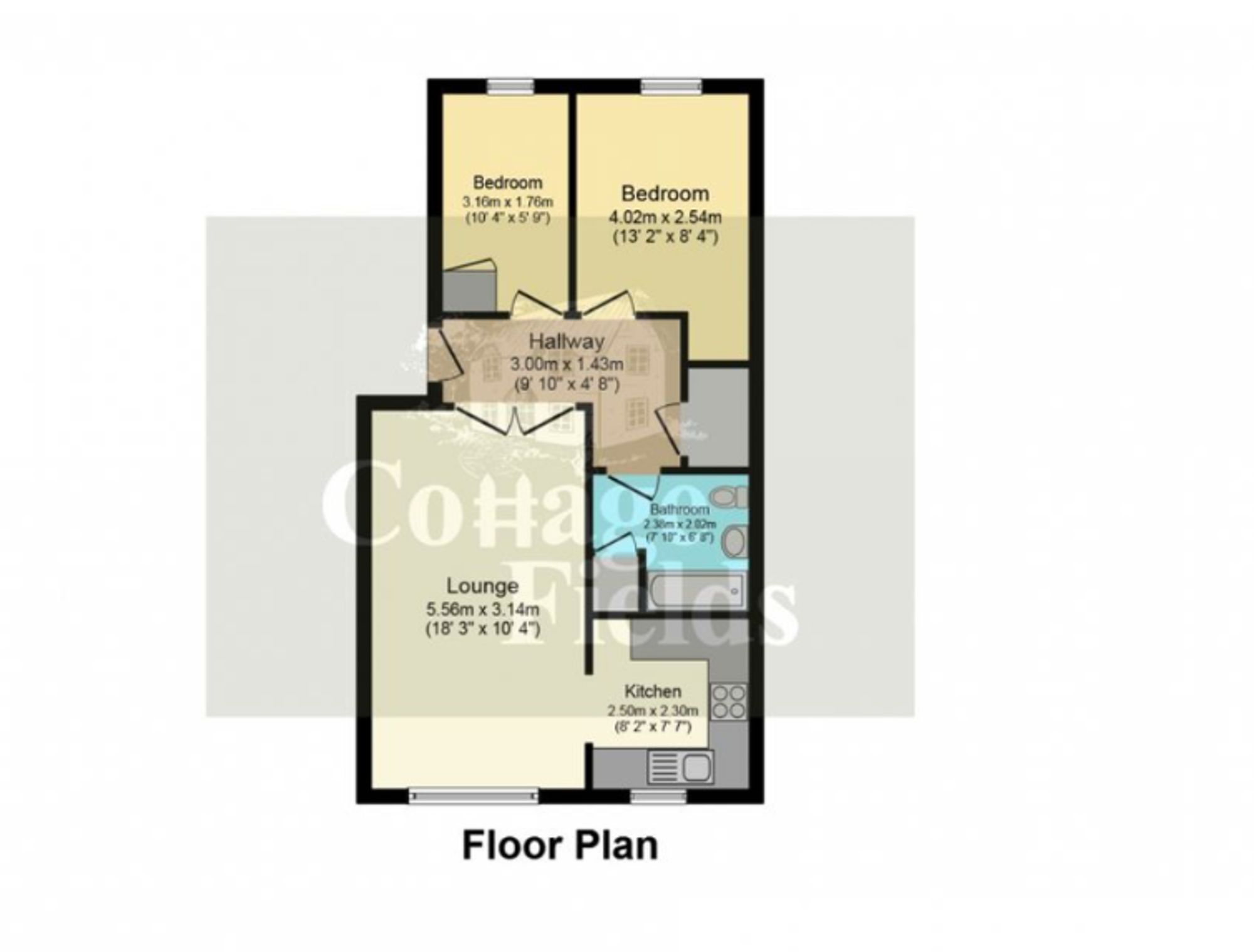 Flat 14, Redwell Court Eleanor Way, Waltham Cross floorplan