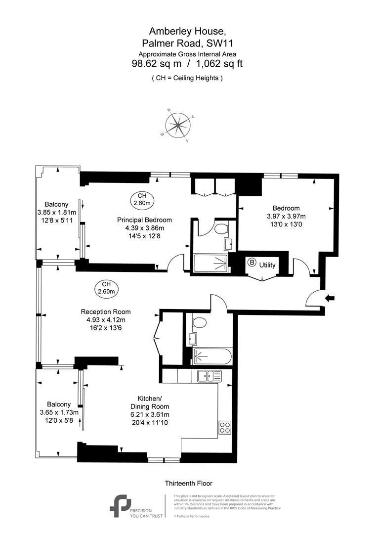 25 Amberley House, 7, Palmer Road, London floorplan