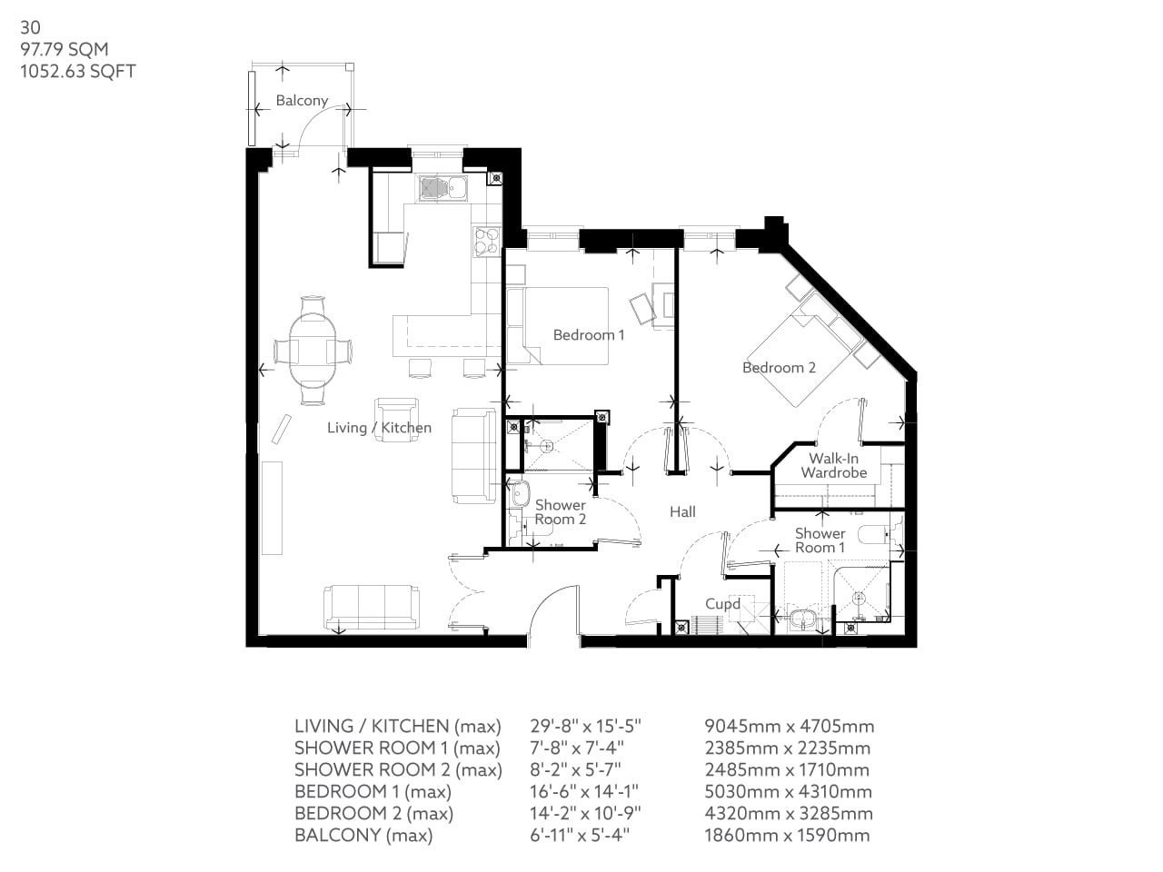 30, Weybridge floorplan