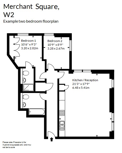 2 Bedrooms Flat to rent in Merchant Square East, London W2