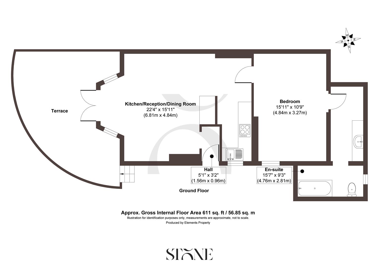 Flat 1, Hatherlow House, 7, Raglan Road, Reigate floorplan