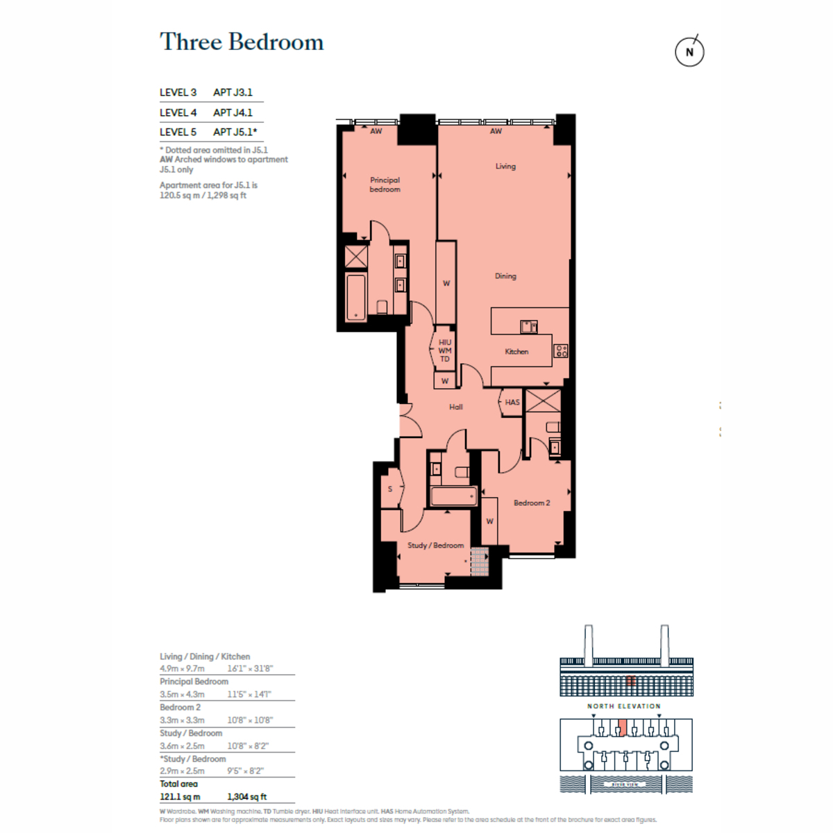 Flat J5.1, 39, Chelsea Waterfront, London floorplan