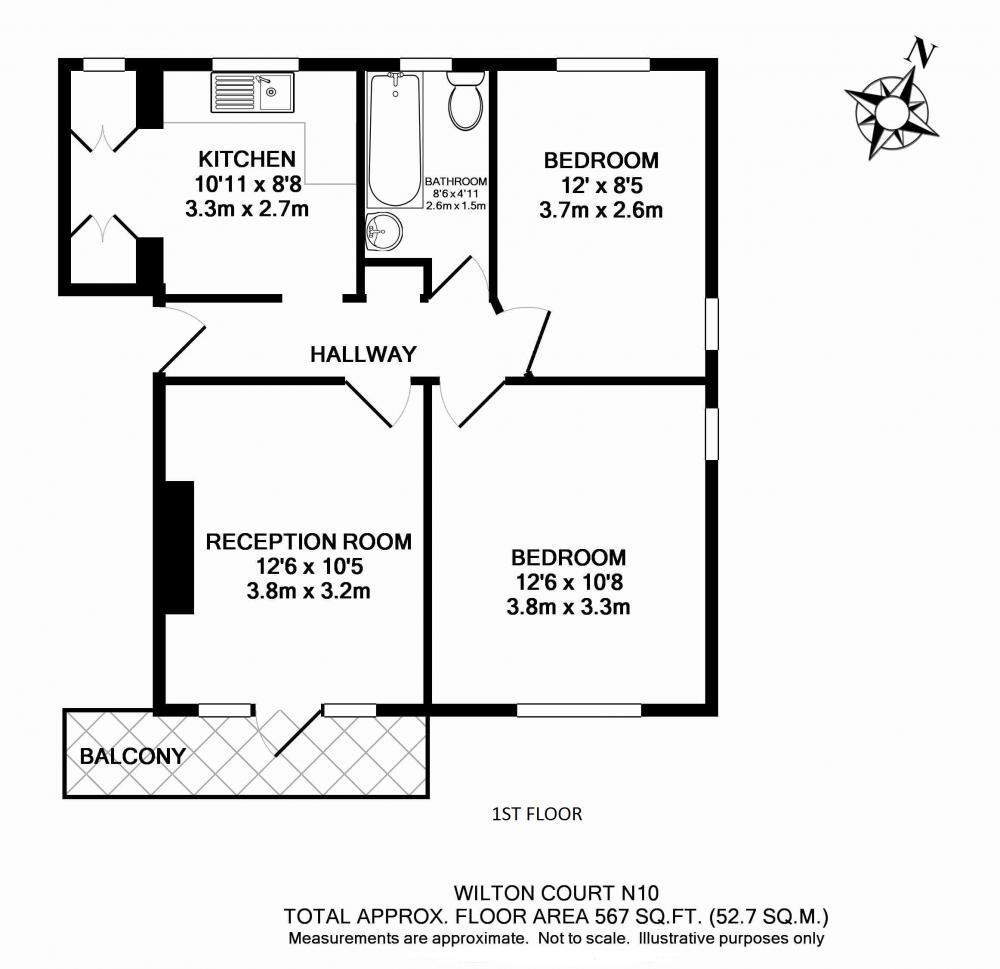 2 Bedrooms Flat to rent in Wilton Road, London N10