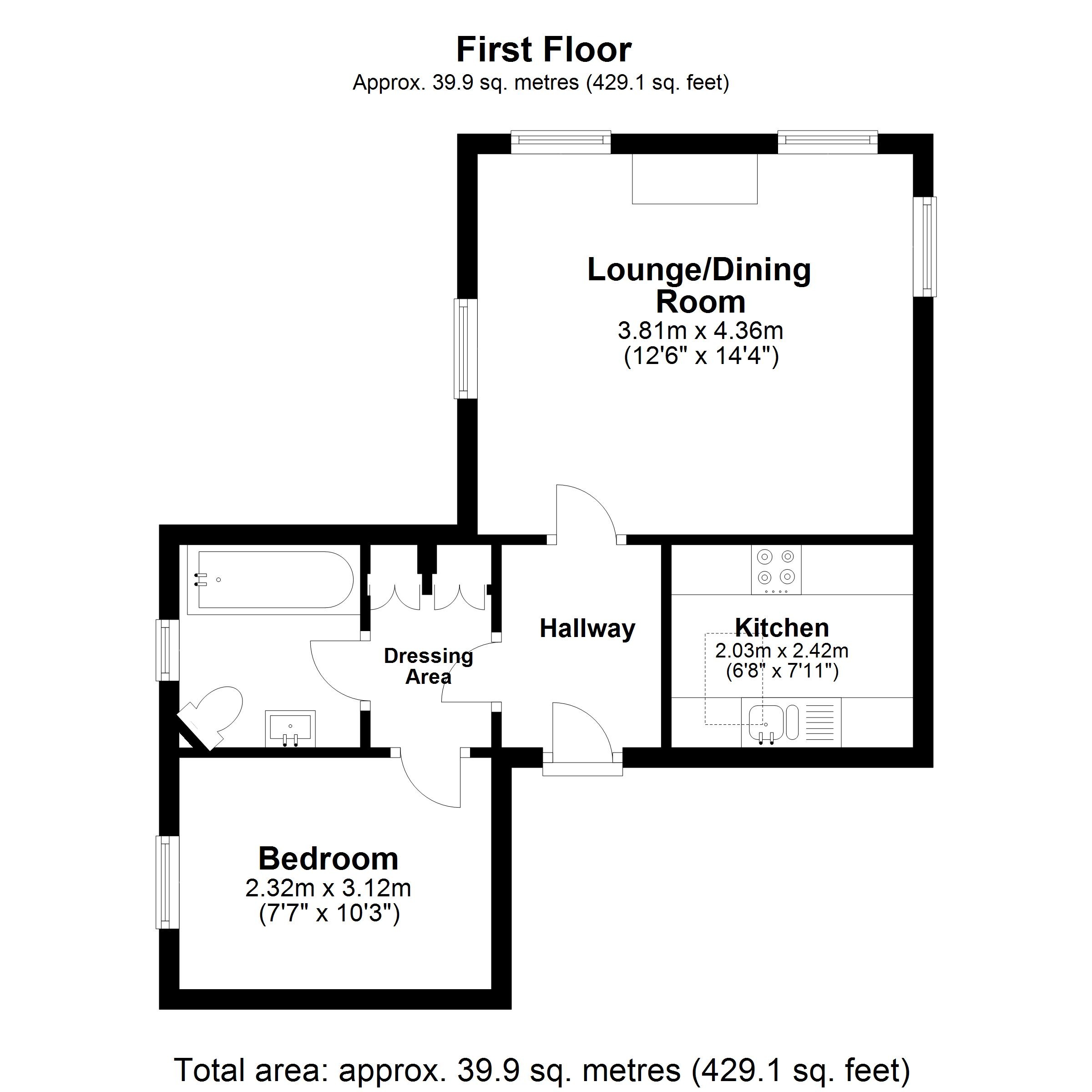 Flat 6, Hilltops Court, 65, North Lane, Petersfield floorplan