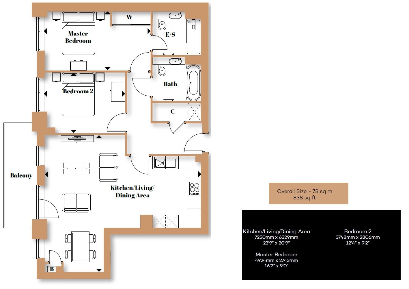 2 Bedrooms Flat for sale in Mill Pond Road, Langley Square, Dartford, UK DA1
