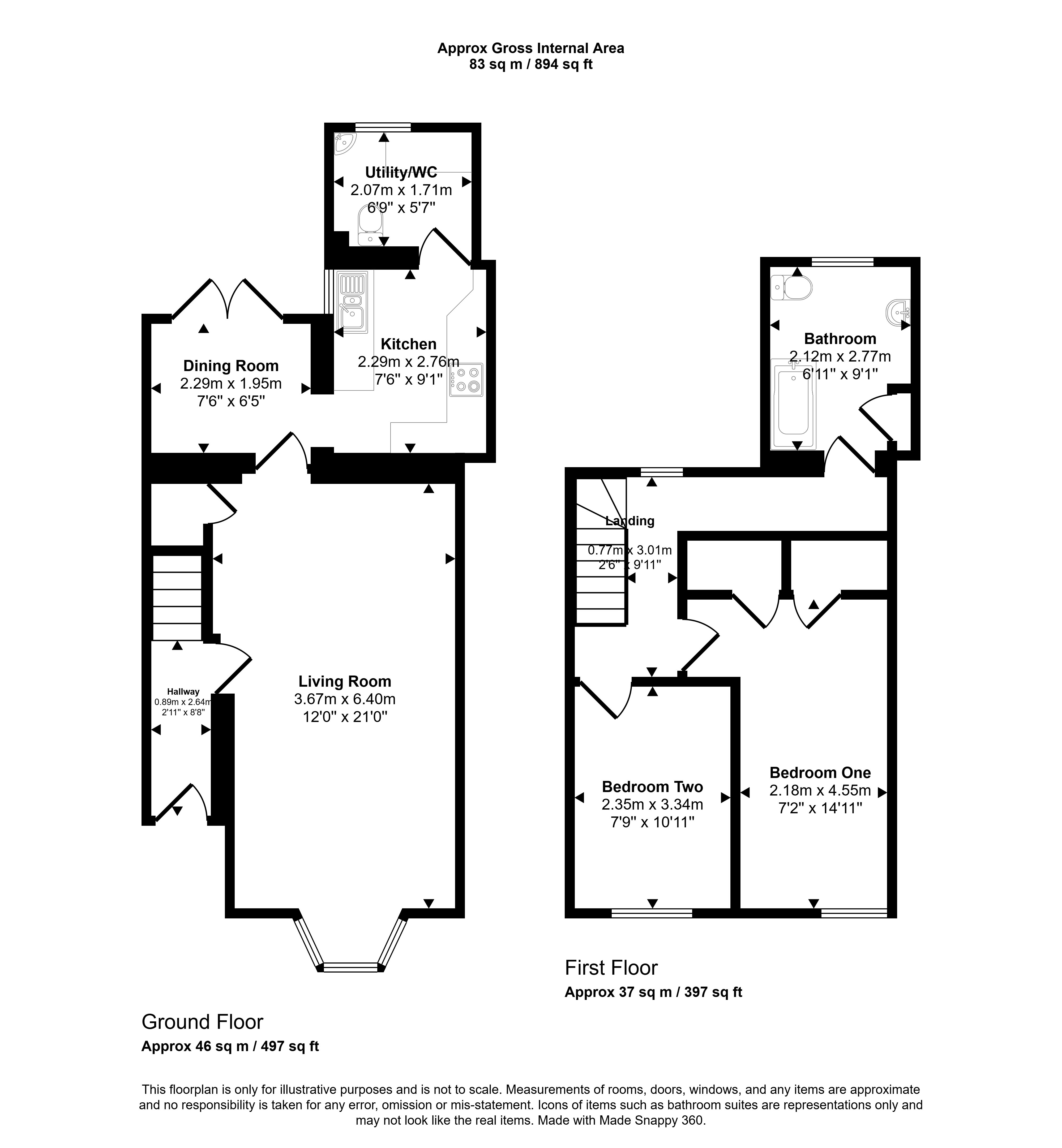 Ebenezer Street, Rhydyfelin Pontypridd floorplan