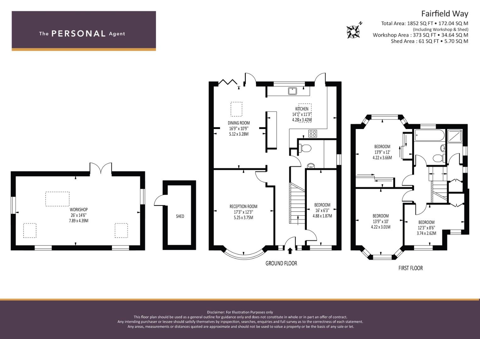 54, Fairfield Way, Ewell Court floorplan