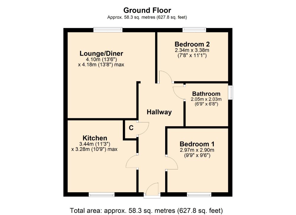 2 bed for sale in Powdertree Square, Standens Barn