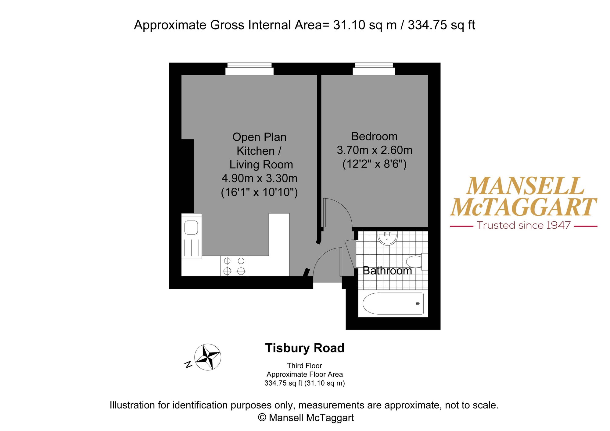 Flat 3, 62 Tisbury Road, Hove floorplan