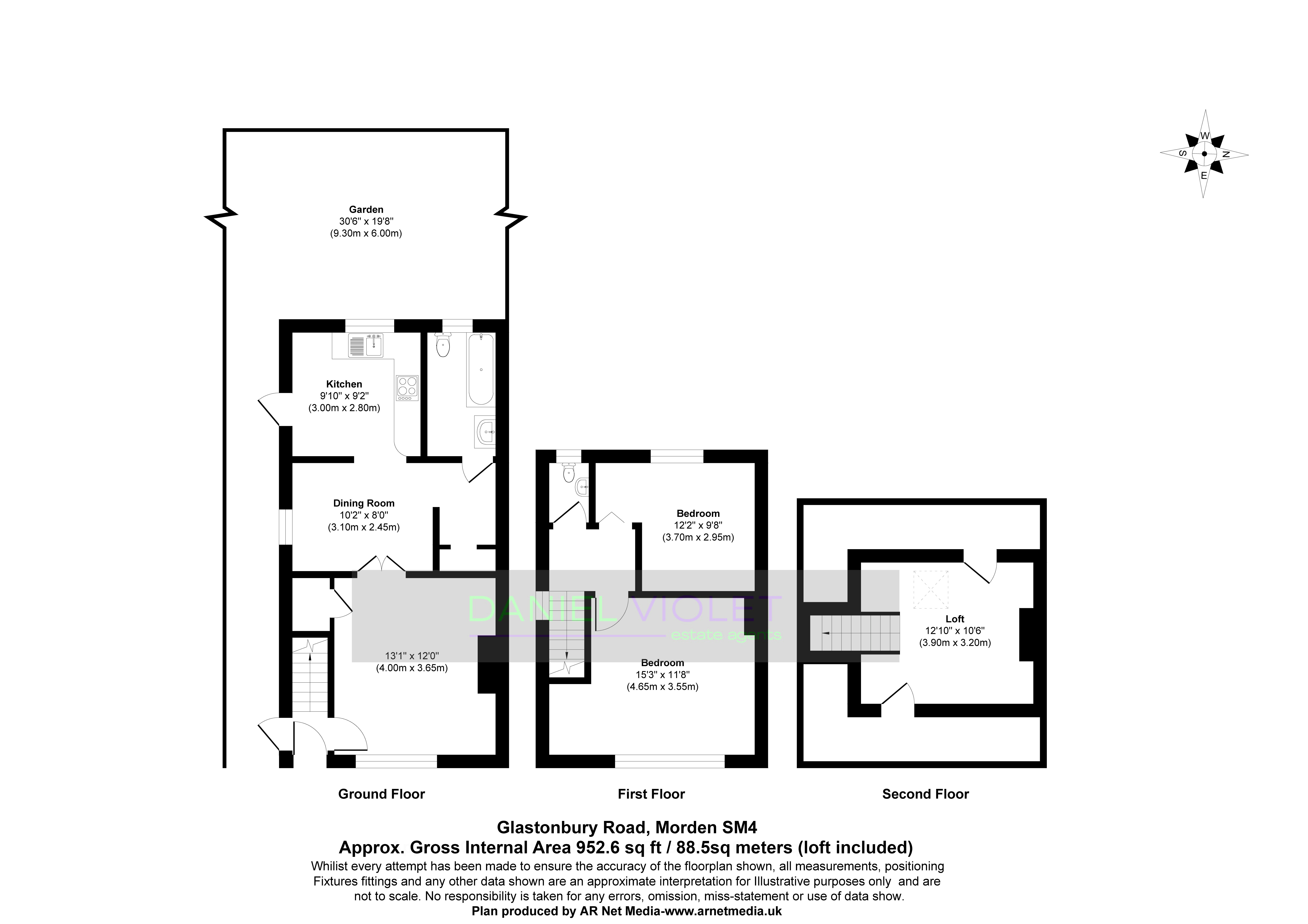 256, Glastonbury Road, Morden floorplan