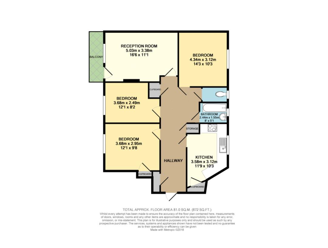 Flat 22, Old Mill Court, Chigwell Road, London floorplan