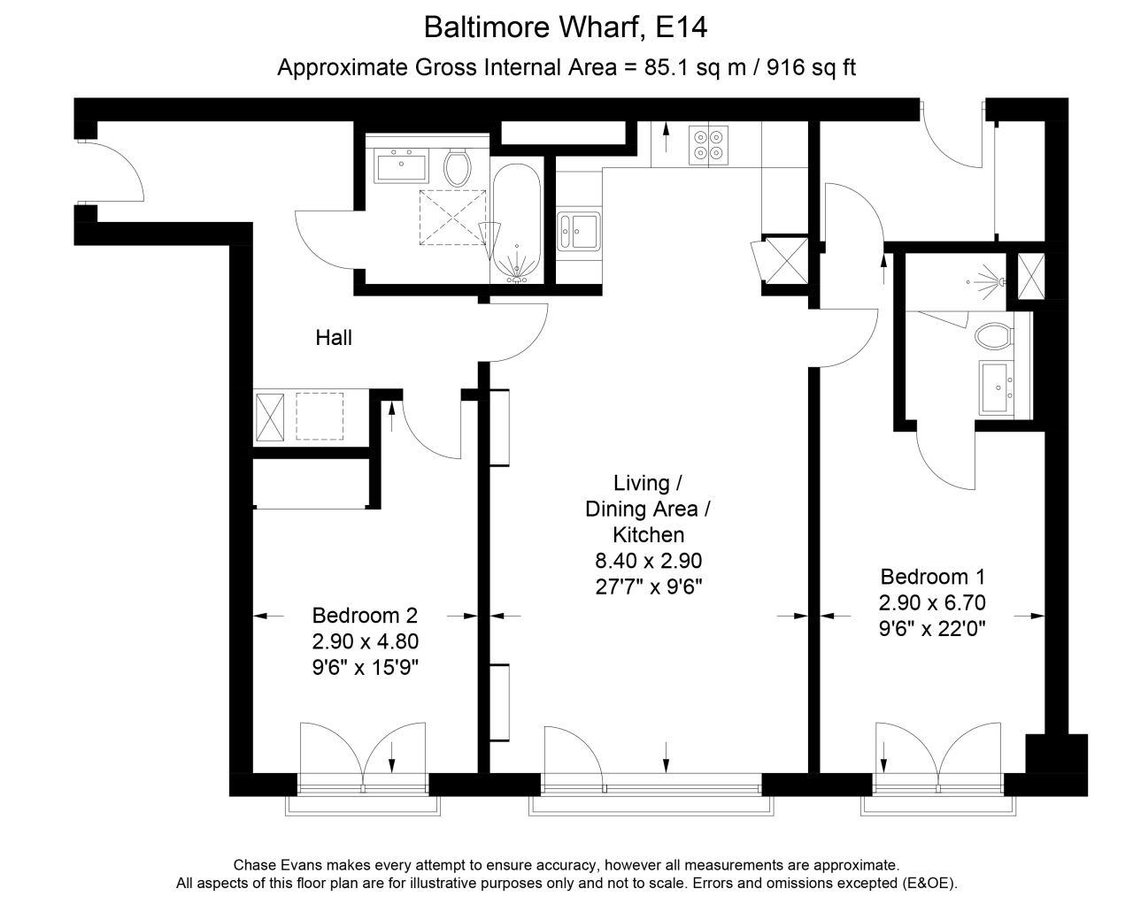 Flat 212, 7, Baltimore Wharf, London floorplan