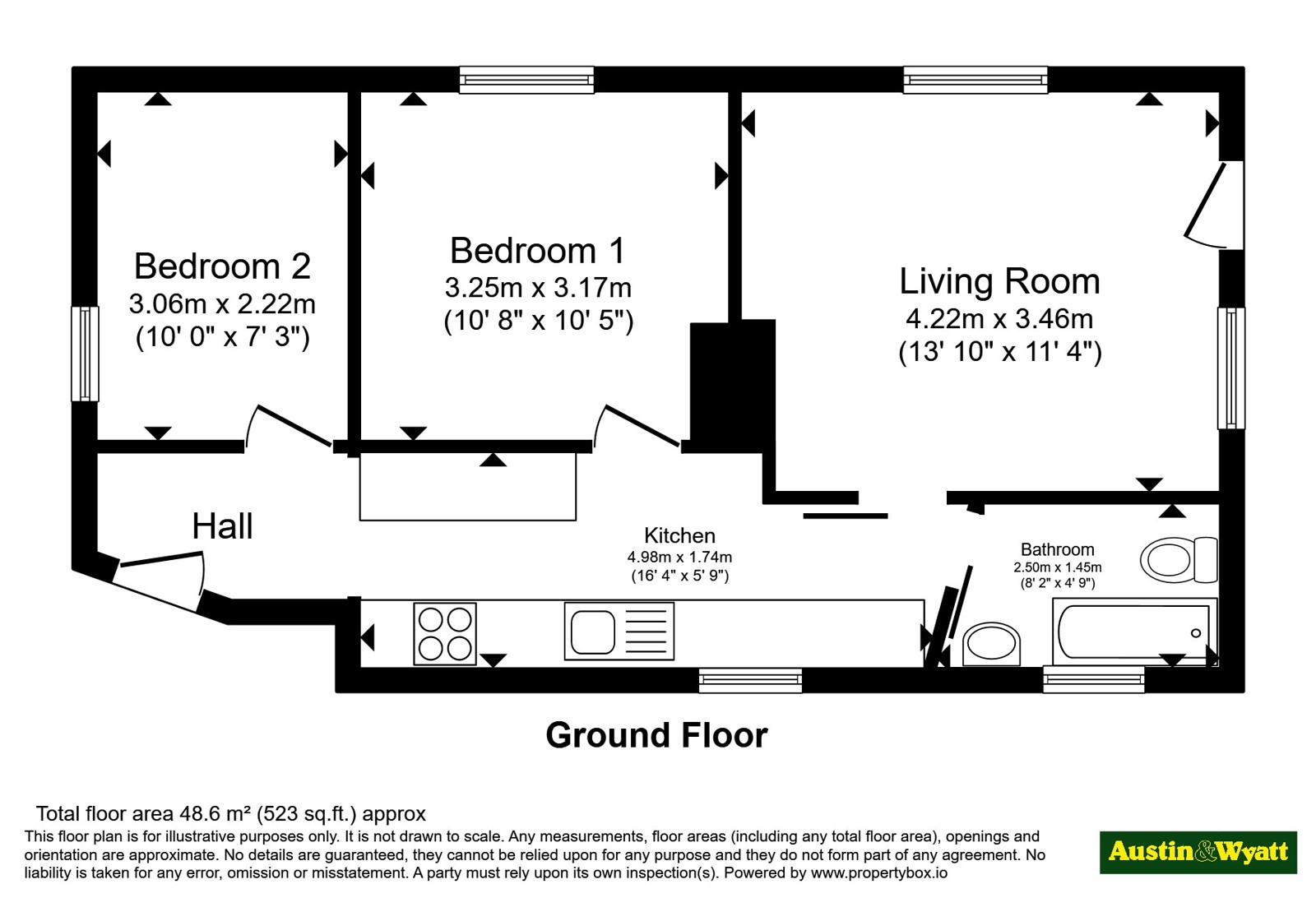 Ground Floor Flat, 55, Kinson Road, Dorset floorplan