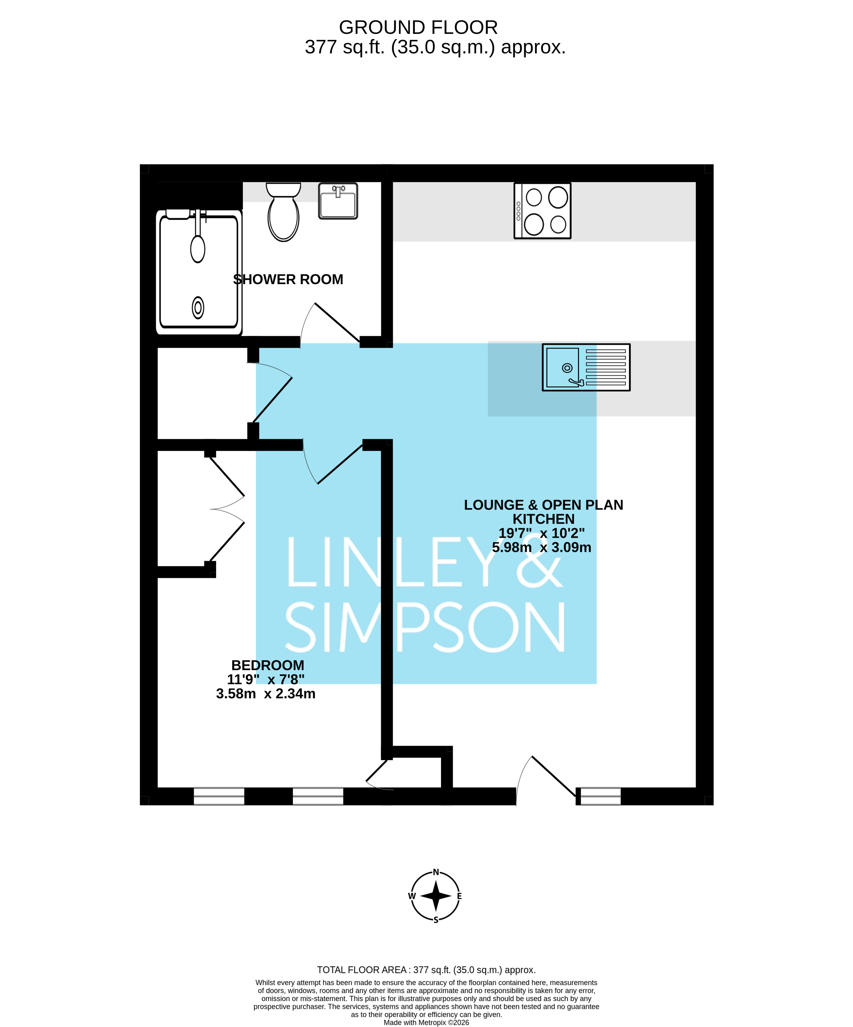 Flat F,, Nova 1, York floorplan