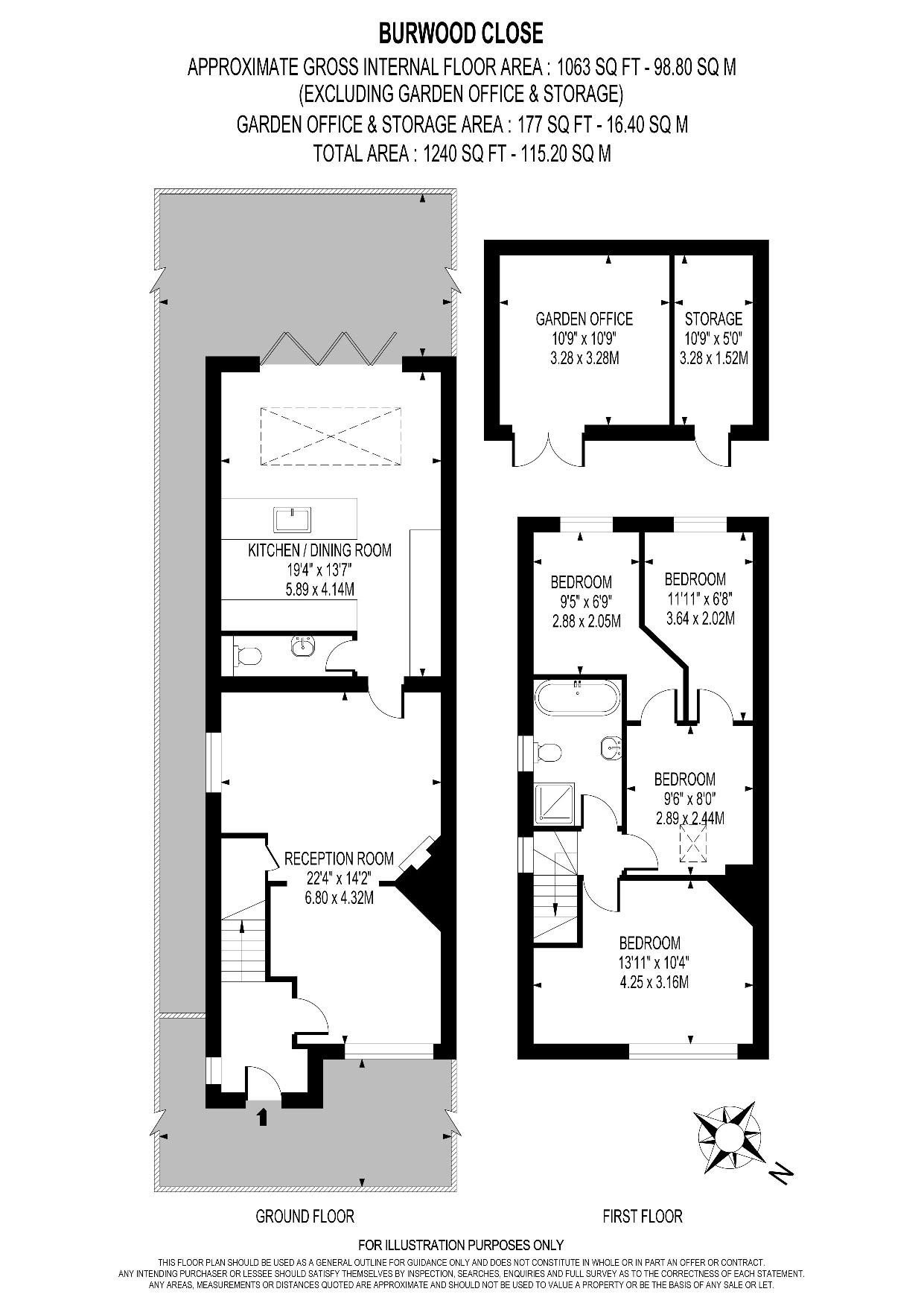 4, Burwood Close, Hersham Village floorplan