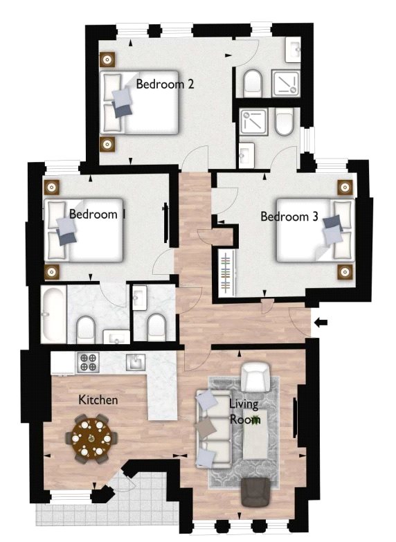 3 Bedrooms Flat to rent in Hamlet Gardens, 290 King Street, Ravenscourt Park, London W6