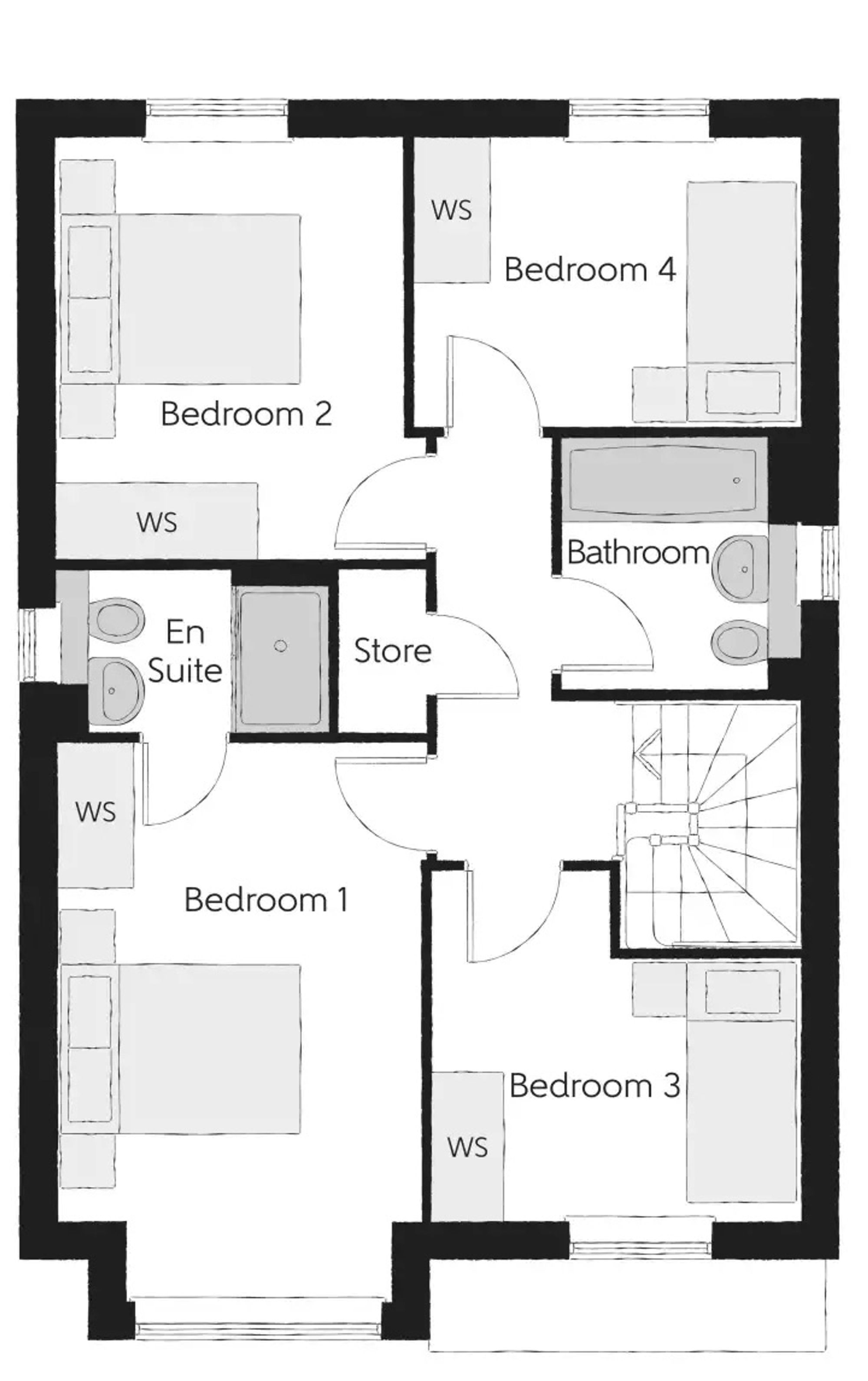 Plot 49, The Scrivener Baldwins Gate Grange, Whitmore floorplan
