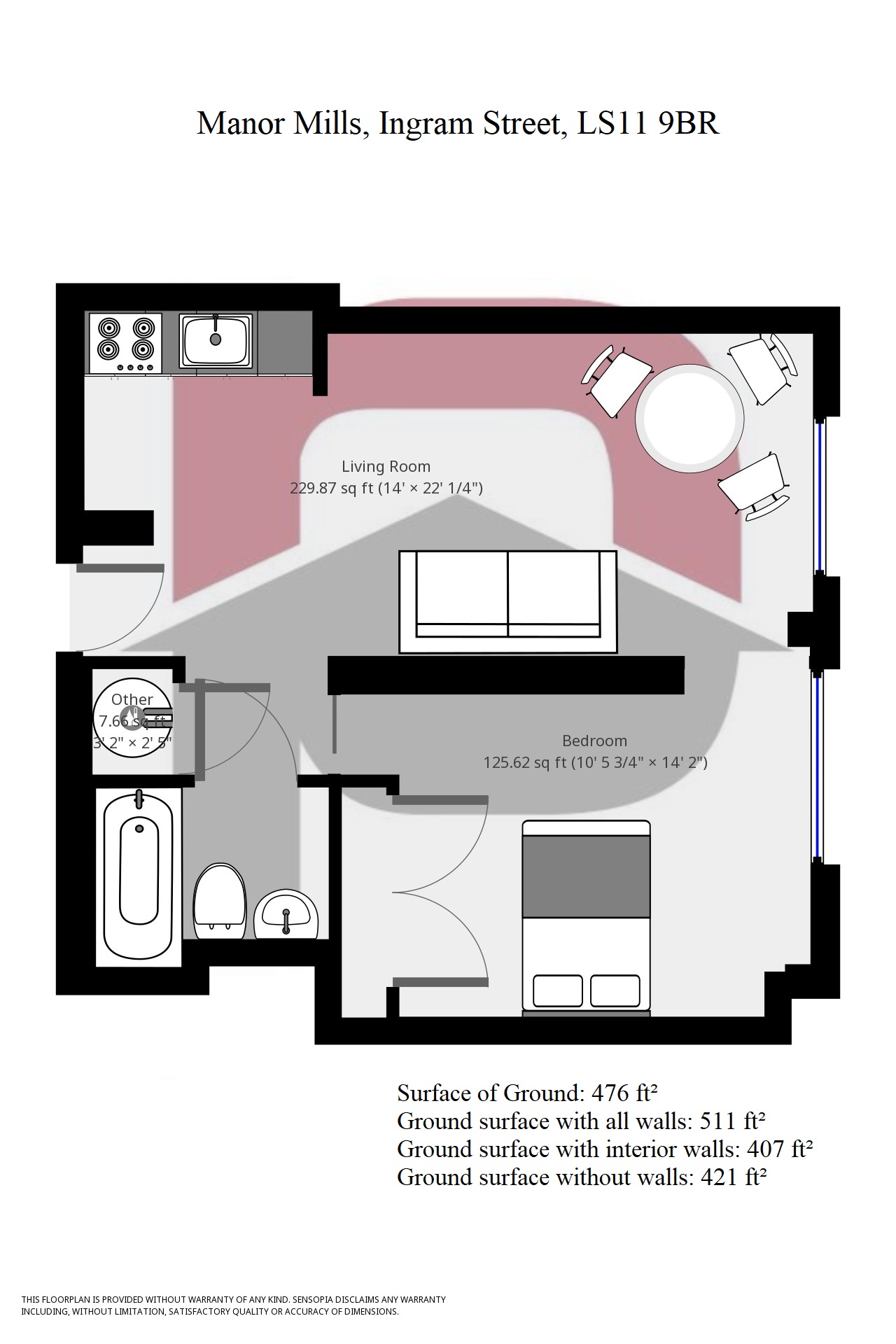 1 Bedrooms Flat to rent in Manor Mills, Ingram Street, Leeds LS11