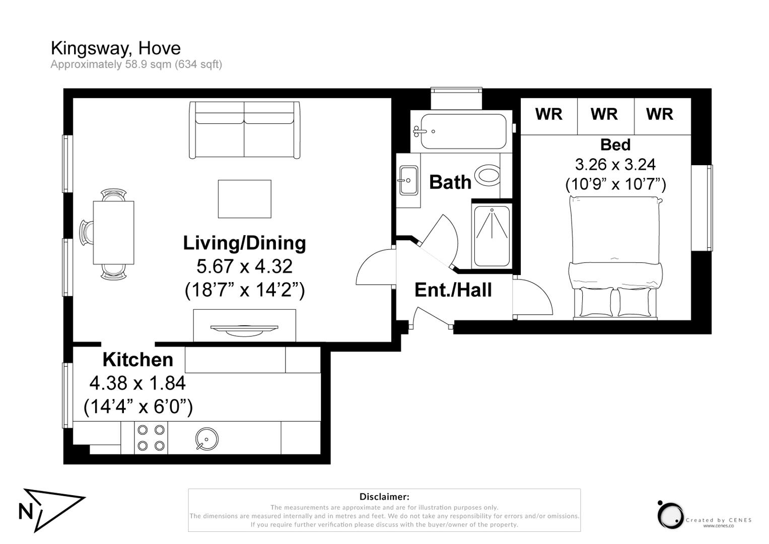 Flat 3, 175, Kingsway, Hove floorplan