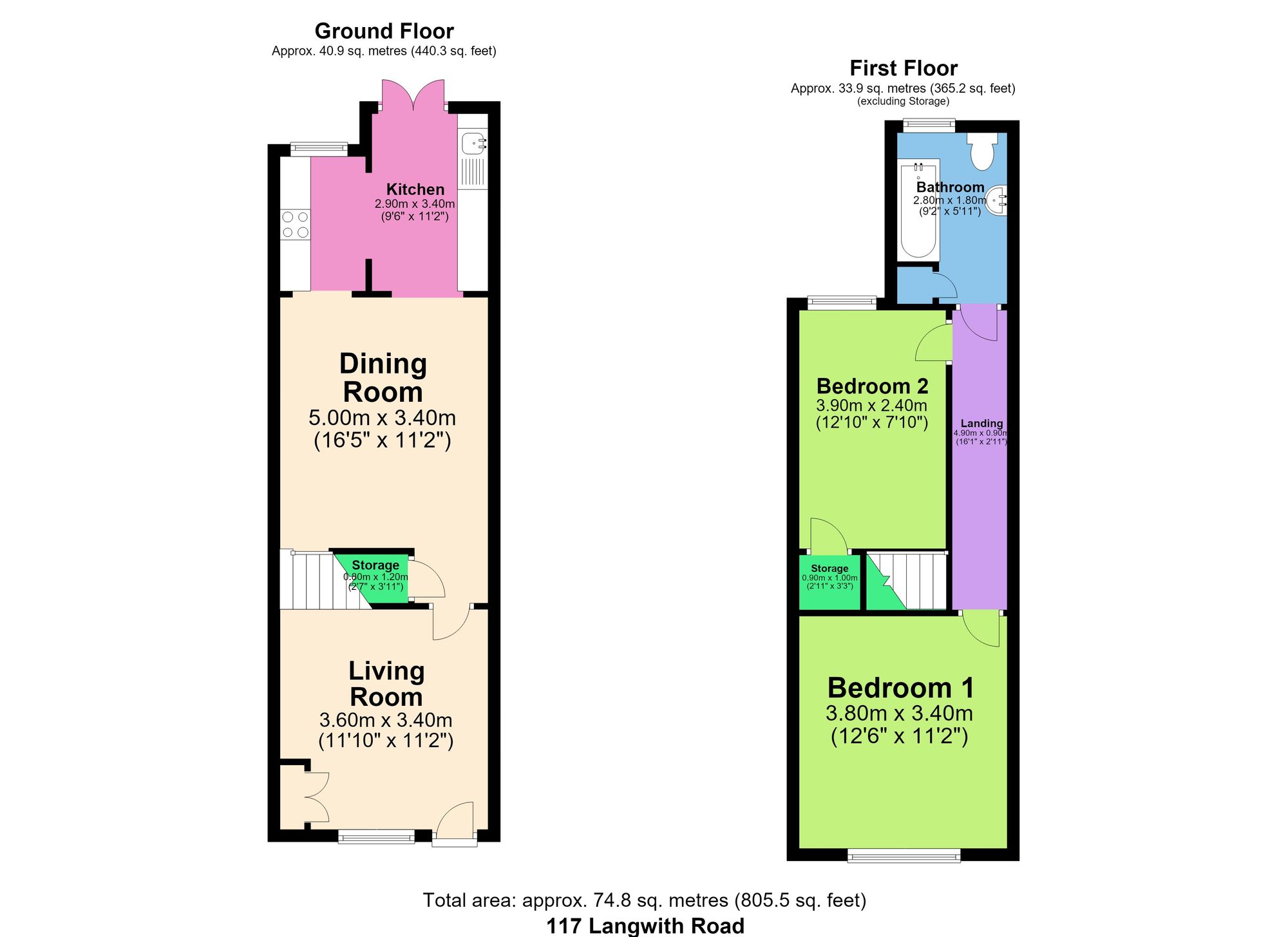 117 Langwith Road, Chesterfield floorplan