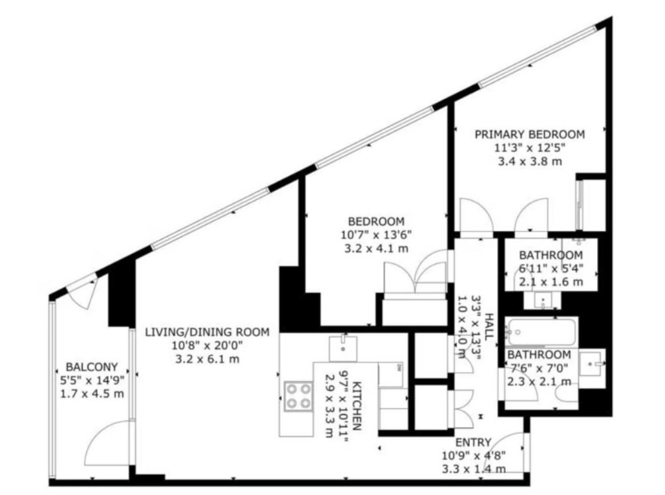 Flat 1809, 203, Marsh Wall, London floorplan