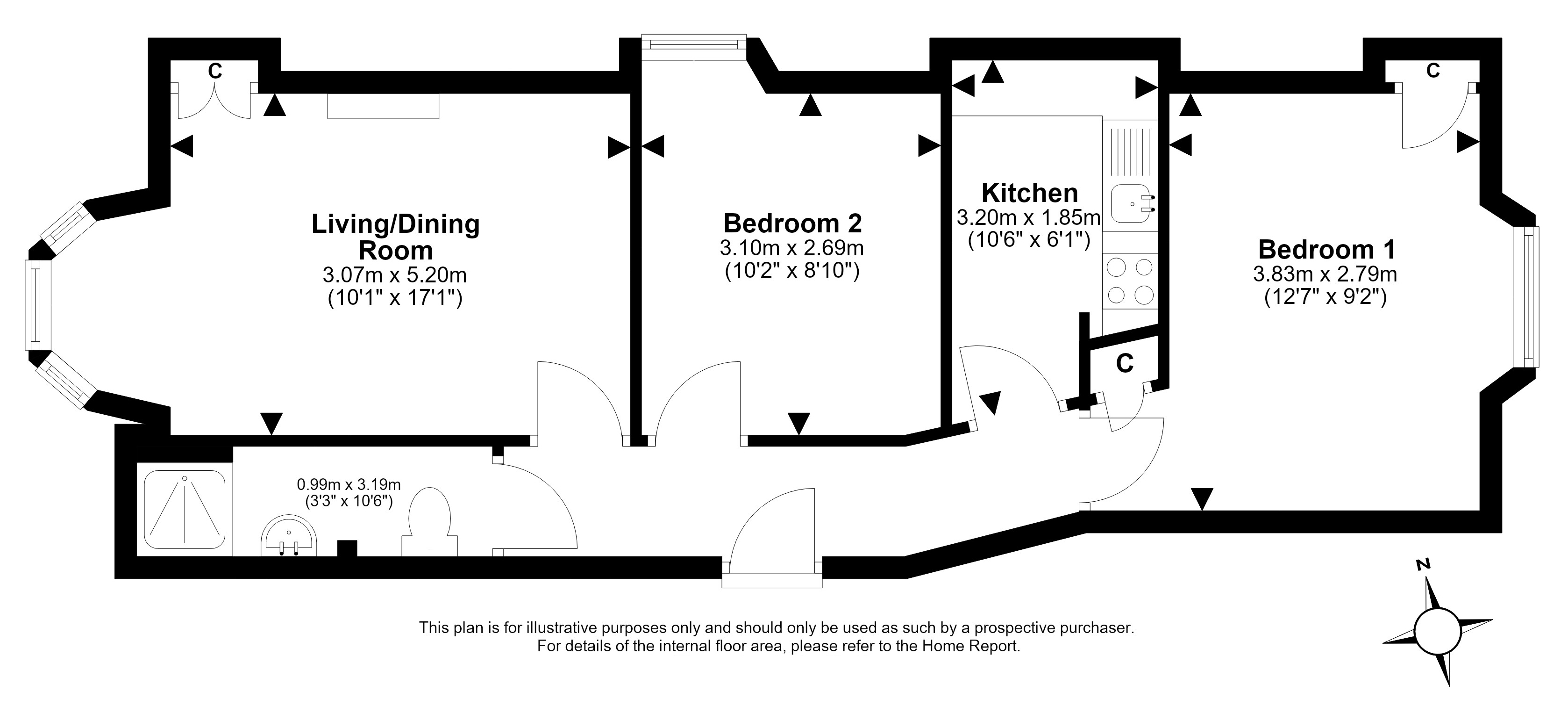14/1, Marlborough Street, Edinburgh floorplan