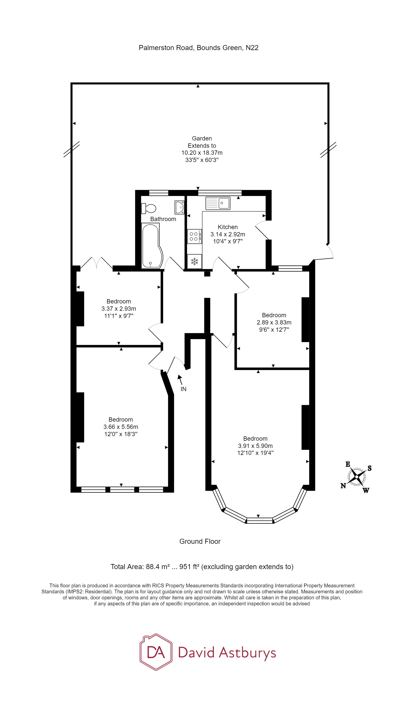 Ground Floor Flat, 104, Palmerston Road, Bounds Green floorplan