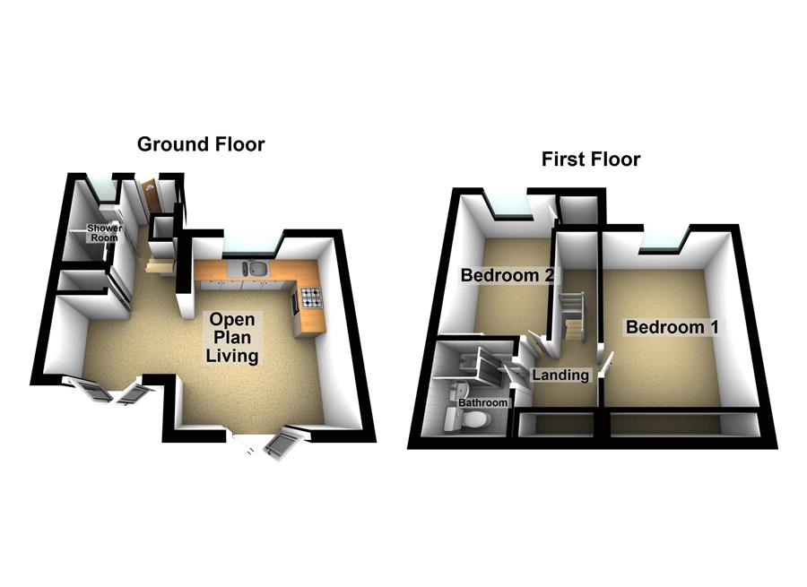 The Bank, BidfordOnAvon B50, 2 bedroom semidetached house to rent