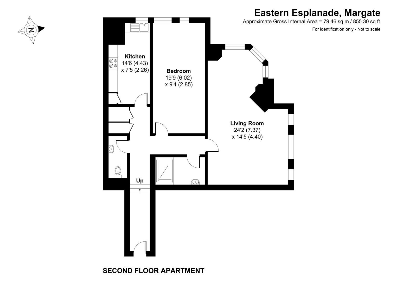 Flat 5, Lynton Court Mansions 93A, Eastern Esplanade, Margate floorplan