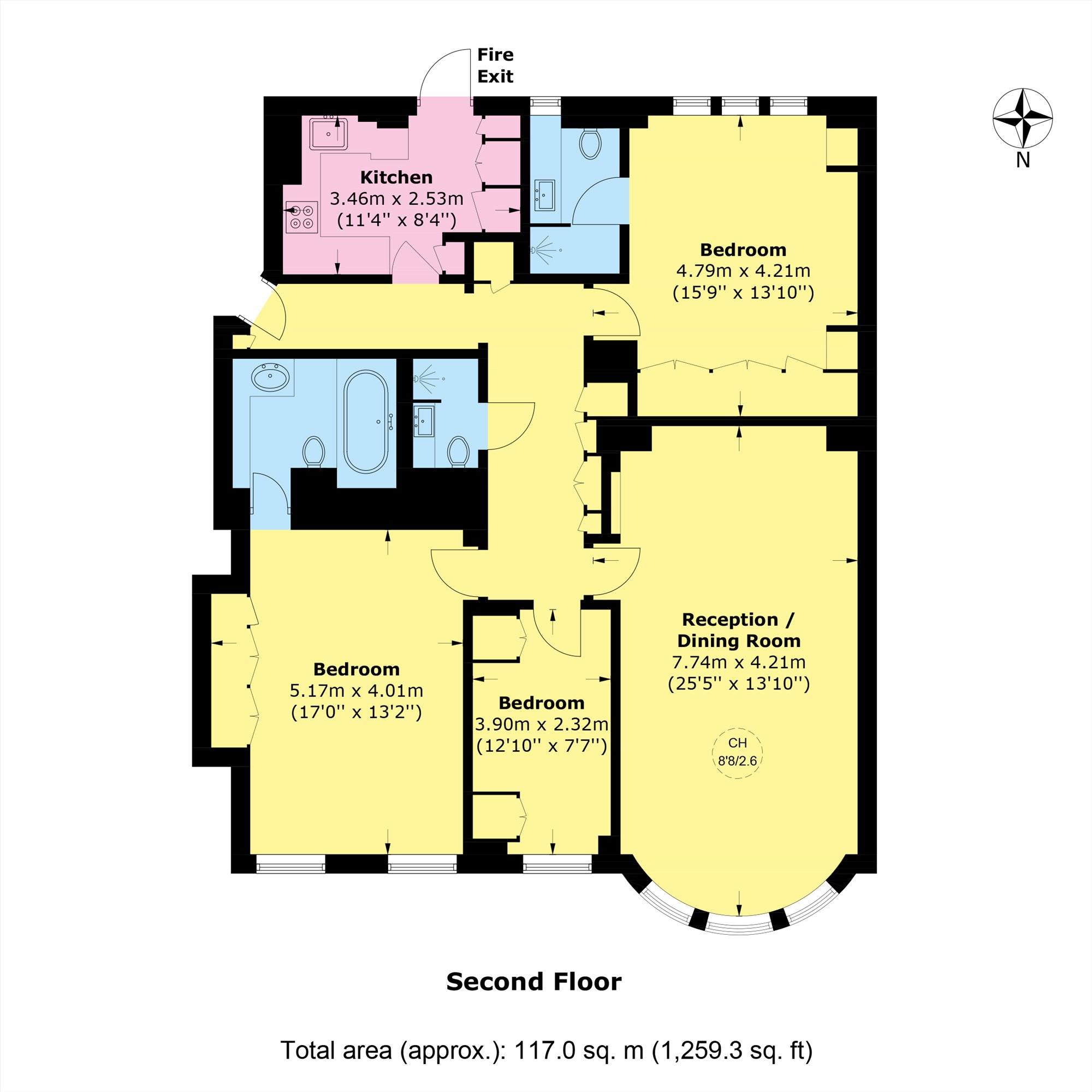 Flat 12A, Eaton House, 39-40, Upper Grosvenor Street, London floorplan