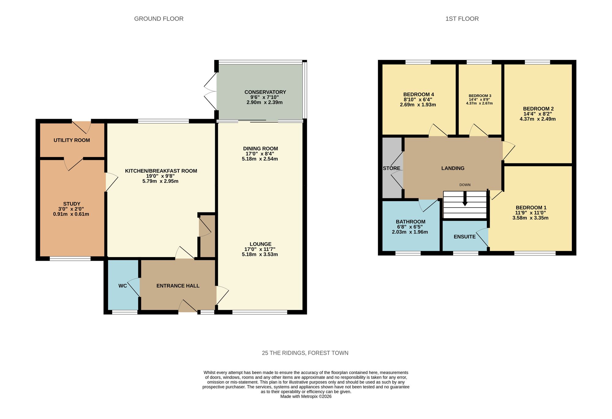 25 The Ridings, Mansfield floorplan