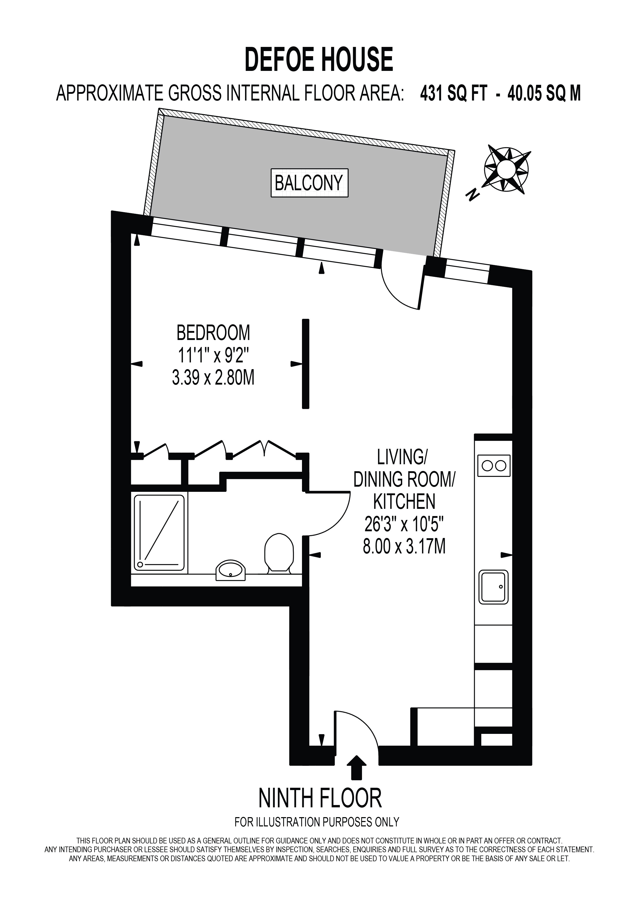 Flat 901 Defoe House 123, City Island Way, London floorplan