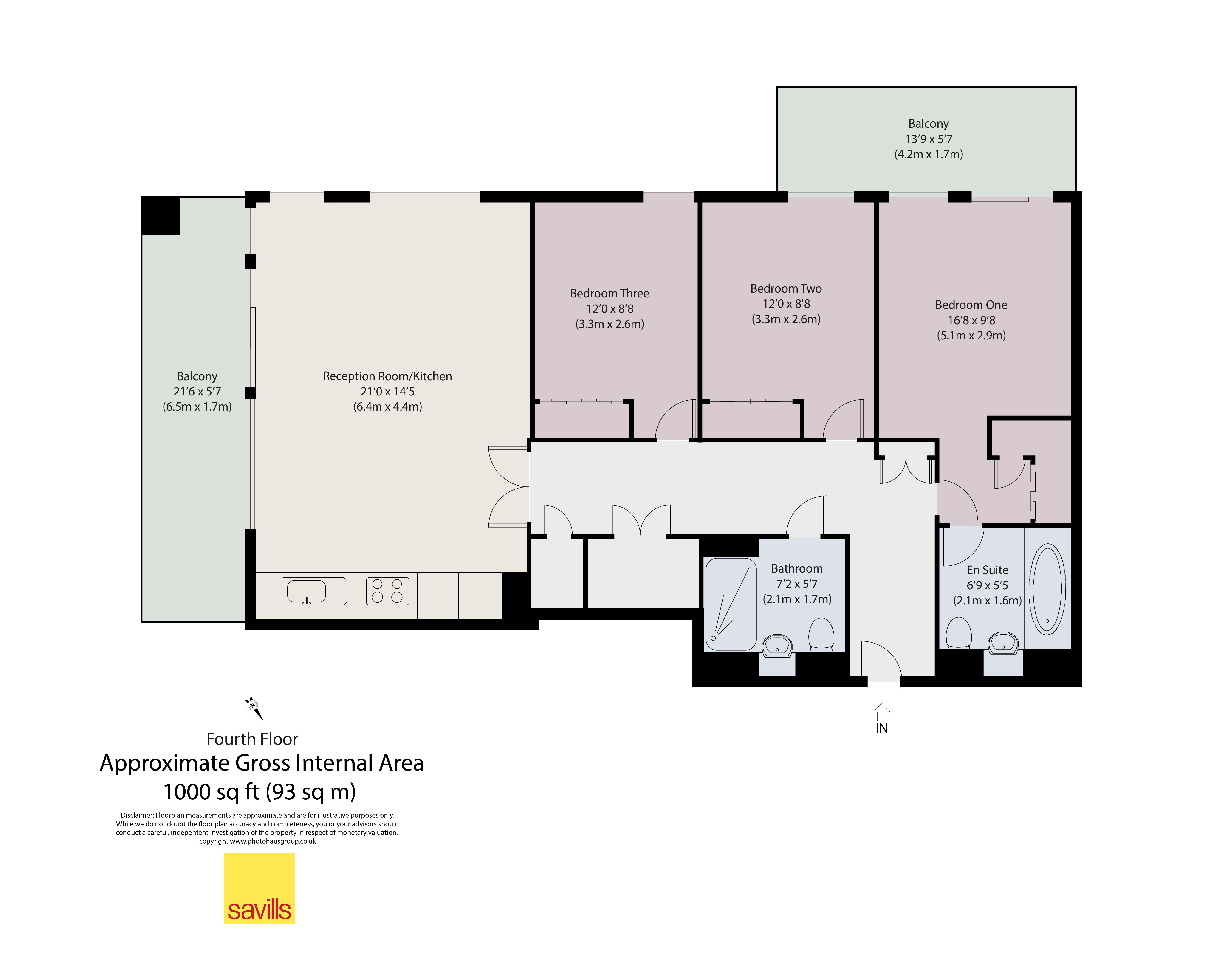405, Hampton Apartments, Woolwich floorplan