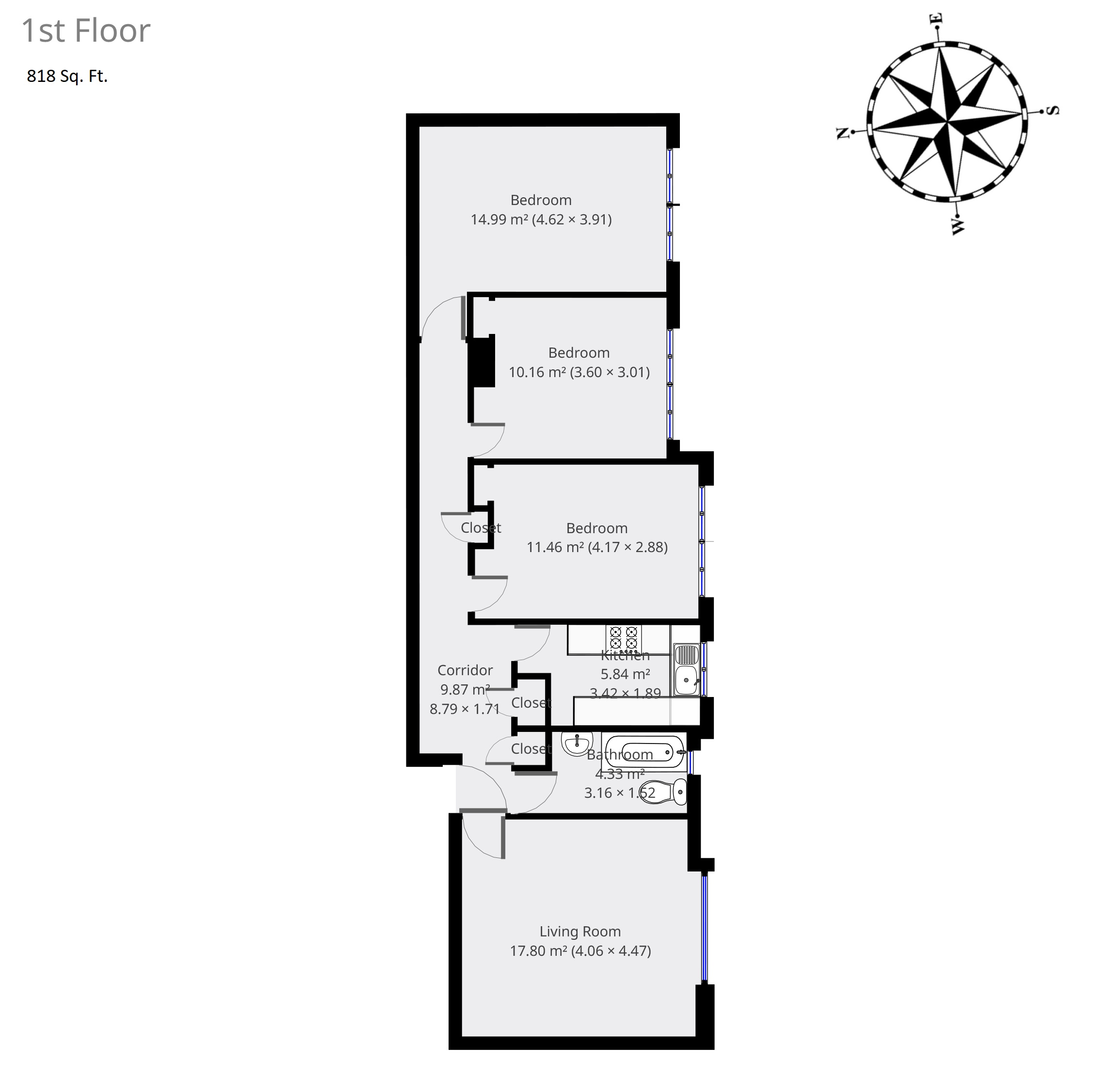 3 Bedrooms Flat to rent in Highbury Grove, London N5