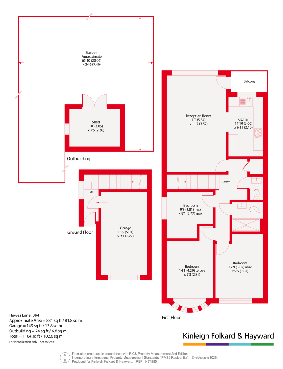 46C,, Hawes Lane, Kent floorplan