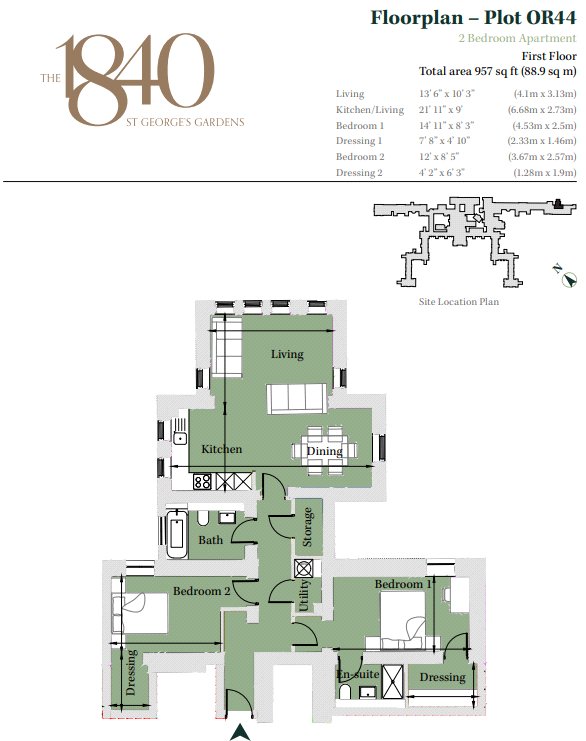 OR144,, The 1840, St. George's Gardens, London floorplan