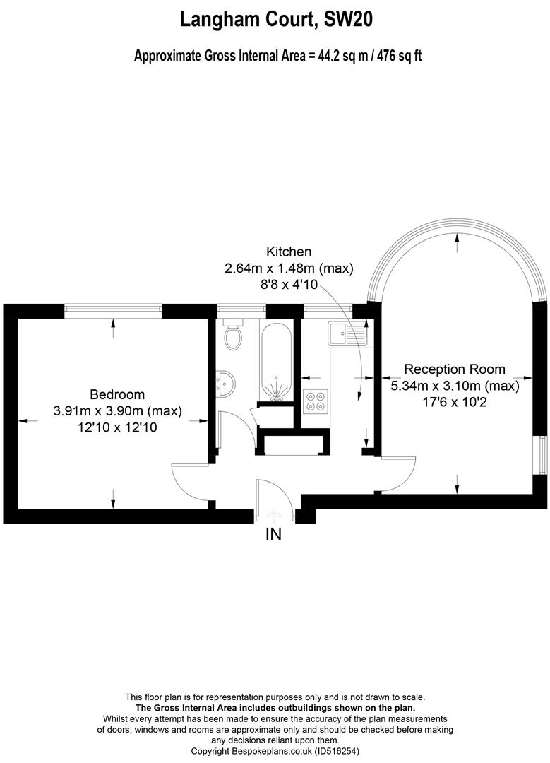 1 Bedrooms Flat to rent in Wyke Road, London SW20