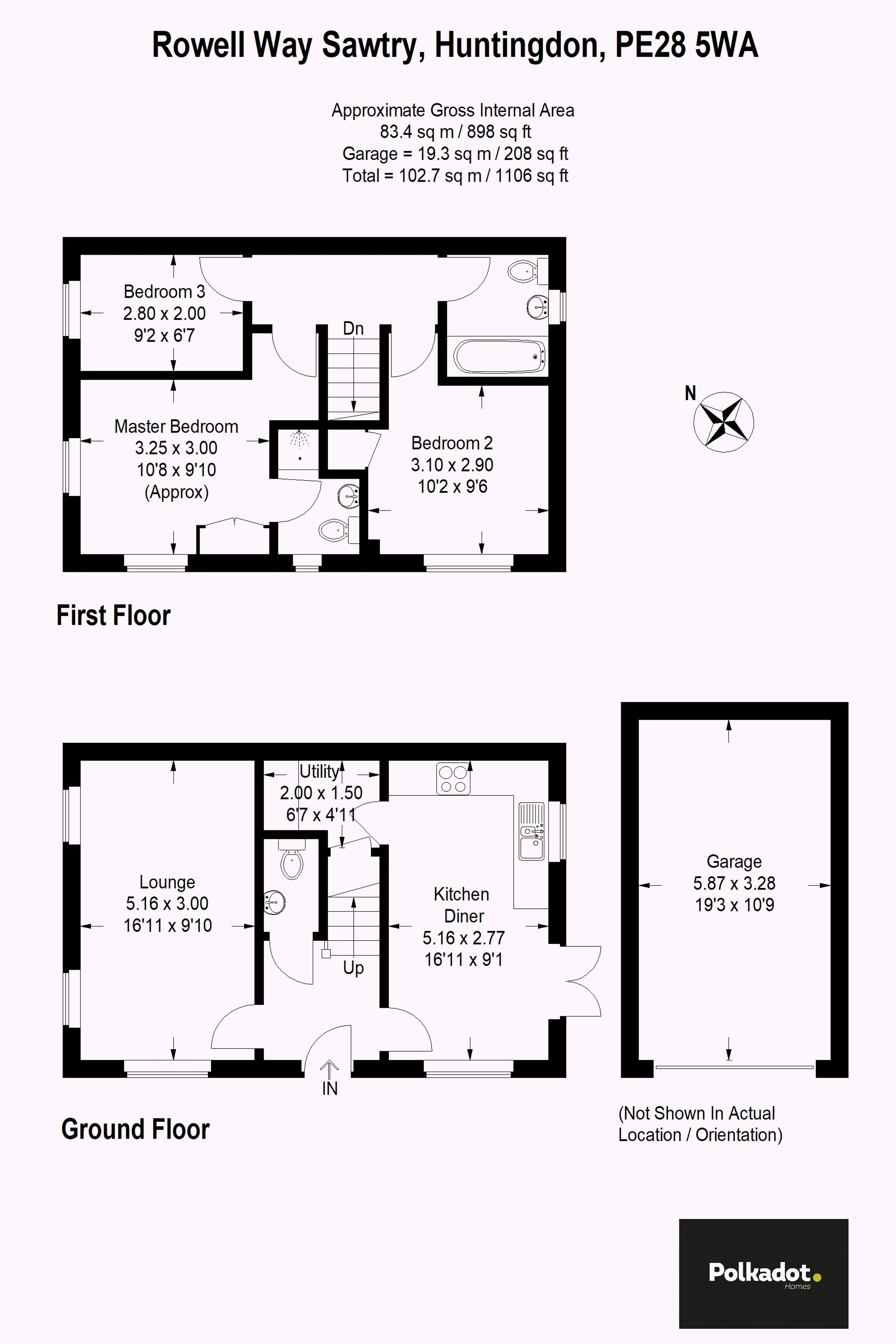 Rowell Way, Sawtry, Huntingdon PE28, 3 bedroom semidetached house for